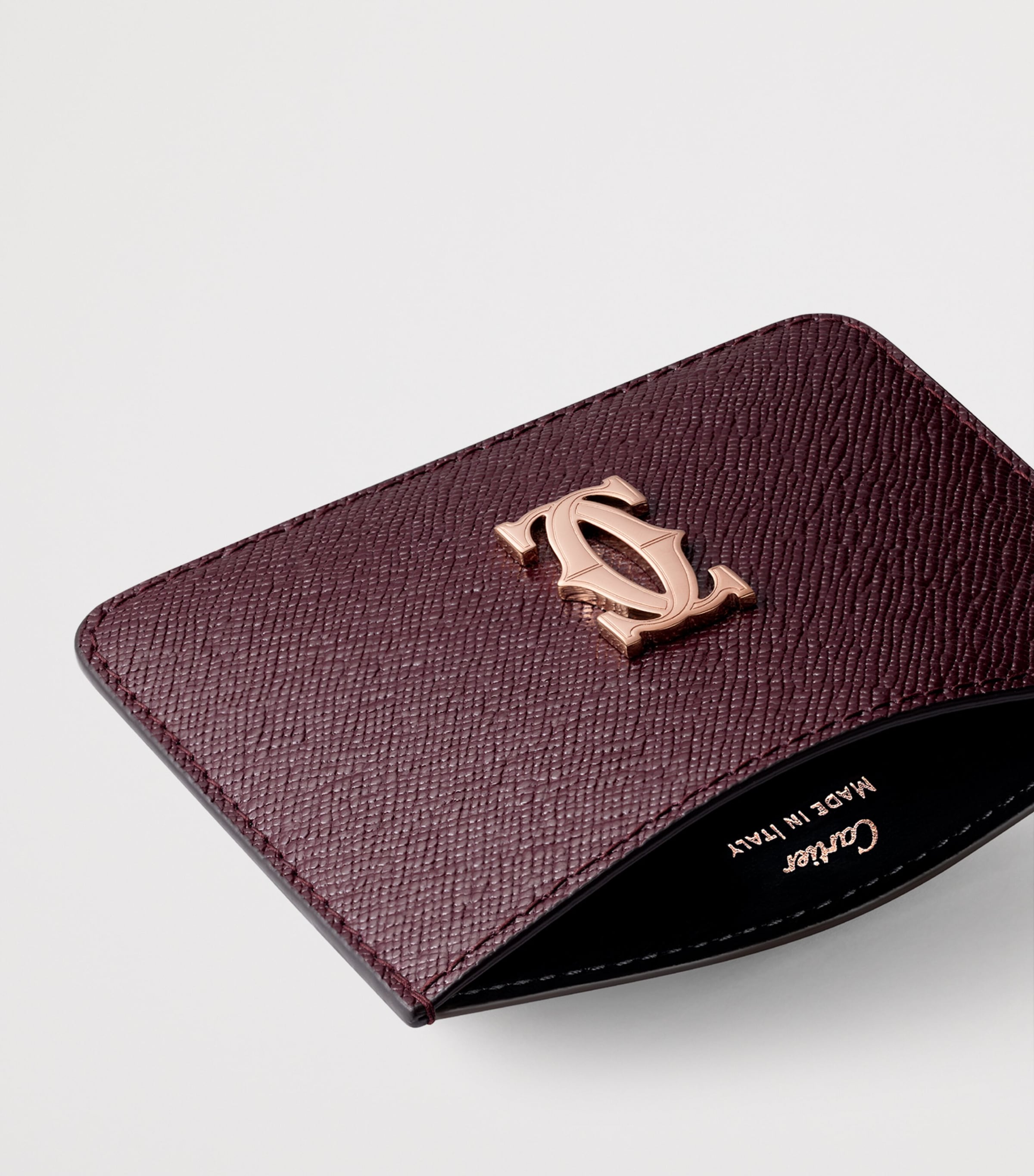 Leather C de Cartier Card Holder GRAPE Image 2