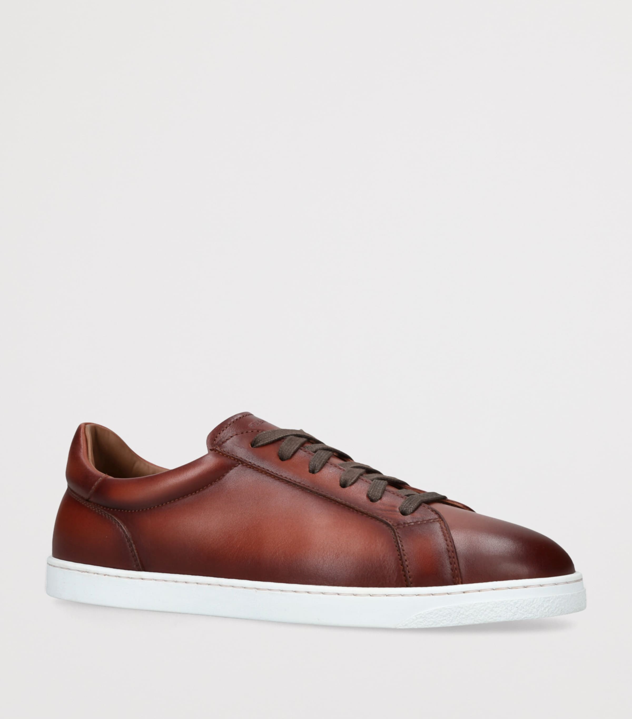 Leather Low-Top Sneakers BROWN Image 3