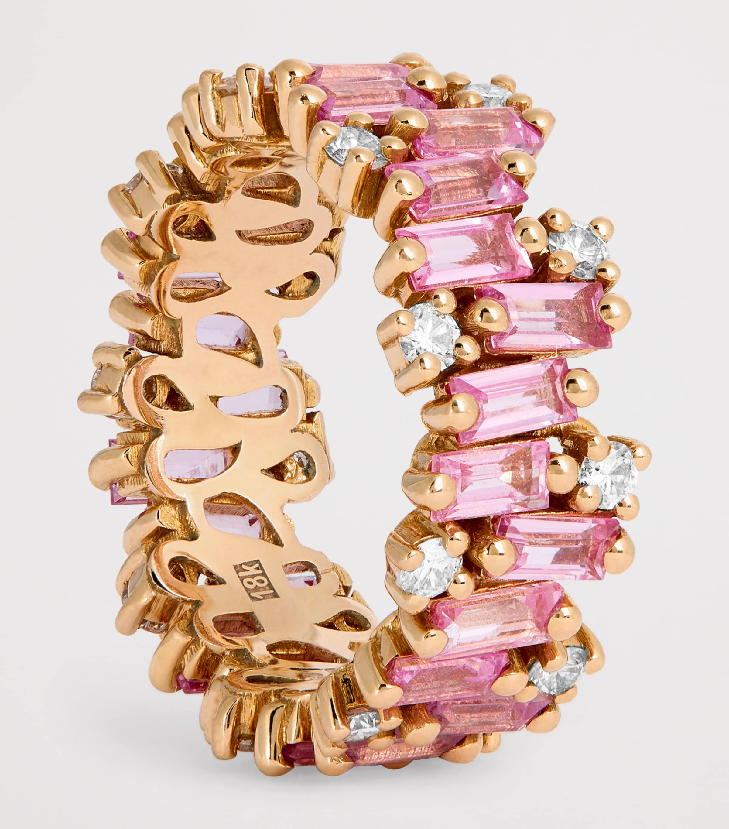 Rose Gold and Sapphire Audrey Shimmer Eternity Ring 18K RG/P Image 6