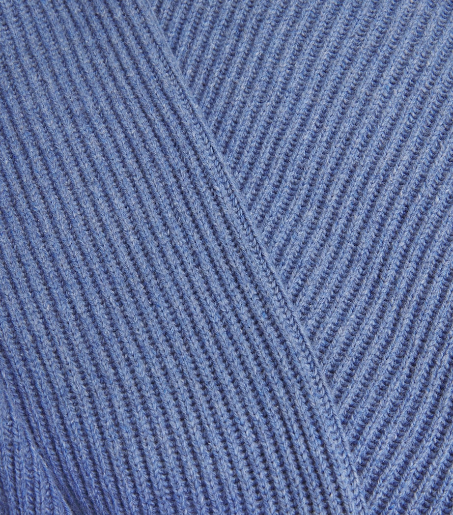 COMMAS Mens Cotton-Wool Fisherman Rib Sweater Azure Image 5