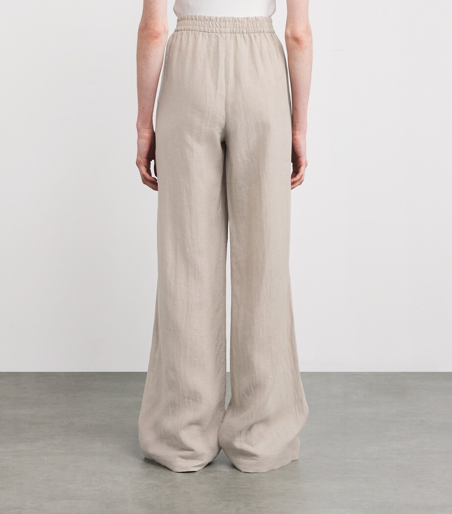 x Harrods Linen Elasticated Palazzo Trousers SABBIA Image 4