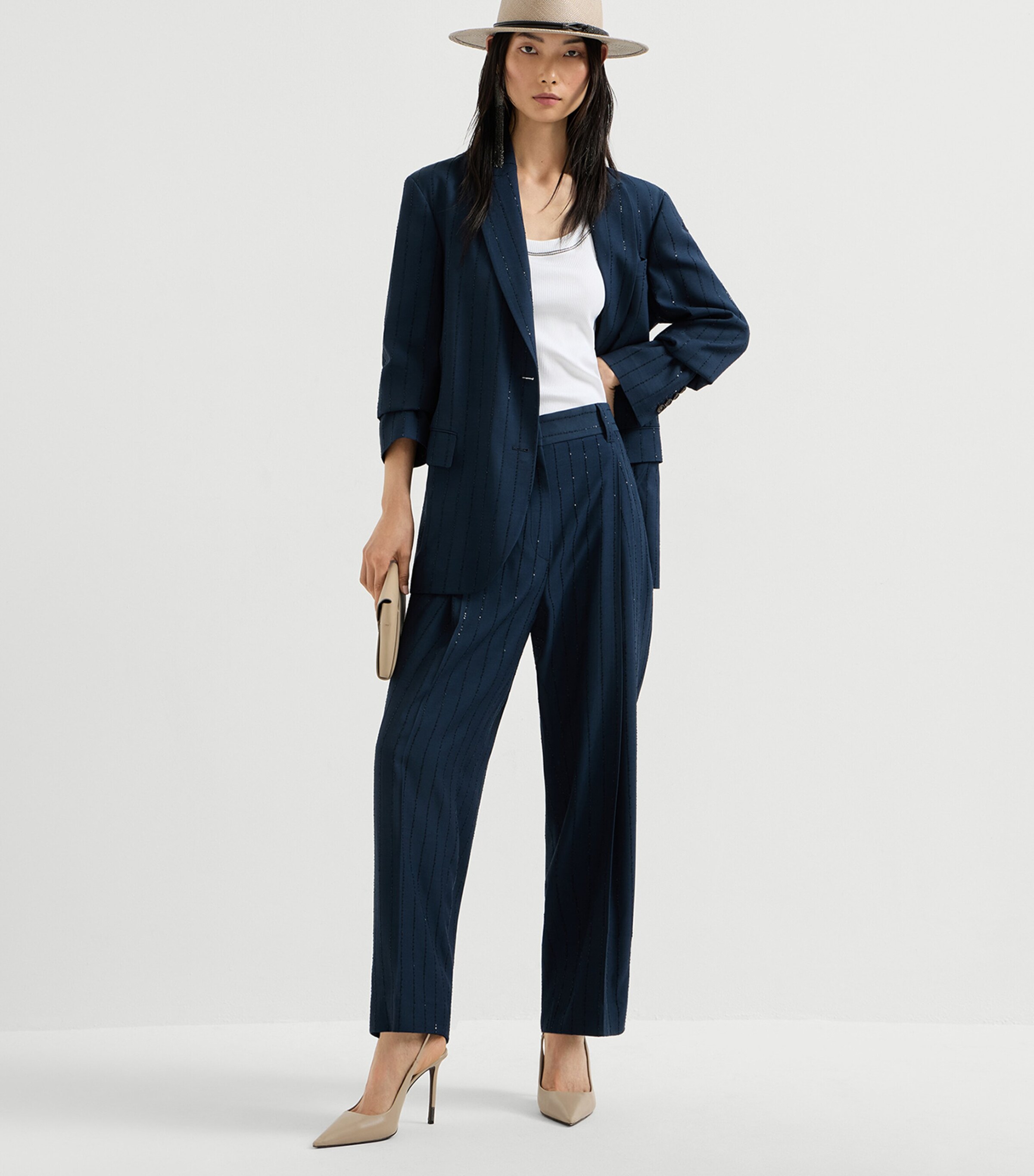 Brunello Cucinelli Womens Dazzling Stripe Trousers Image 2