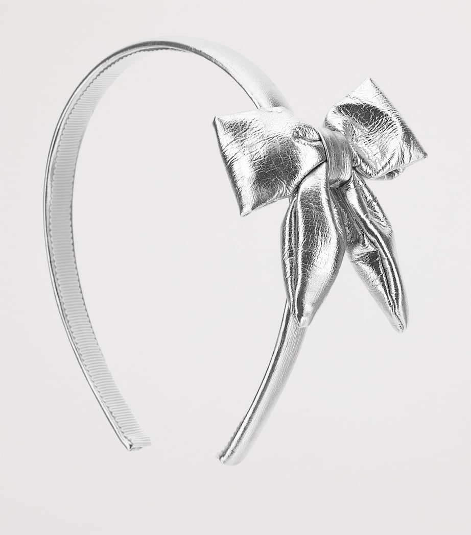 Faux Leather Bow-Detail Headband ARGENTO Image 2