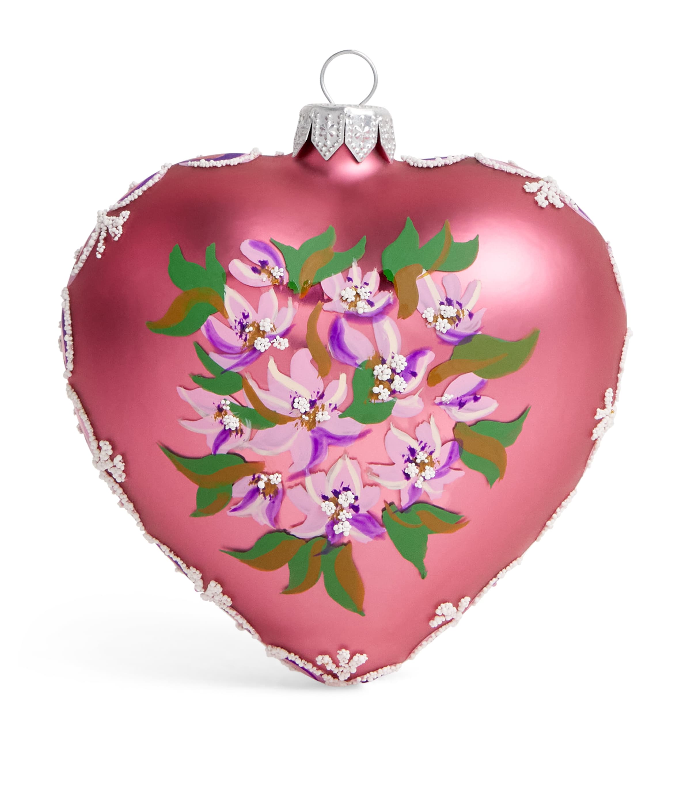 Harrods Floral Heart-Shaped Tree Decoration Pink Image 1