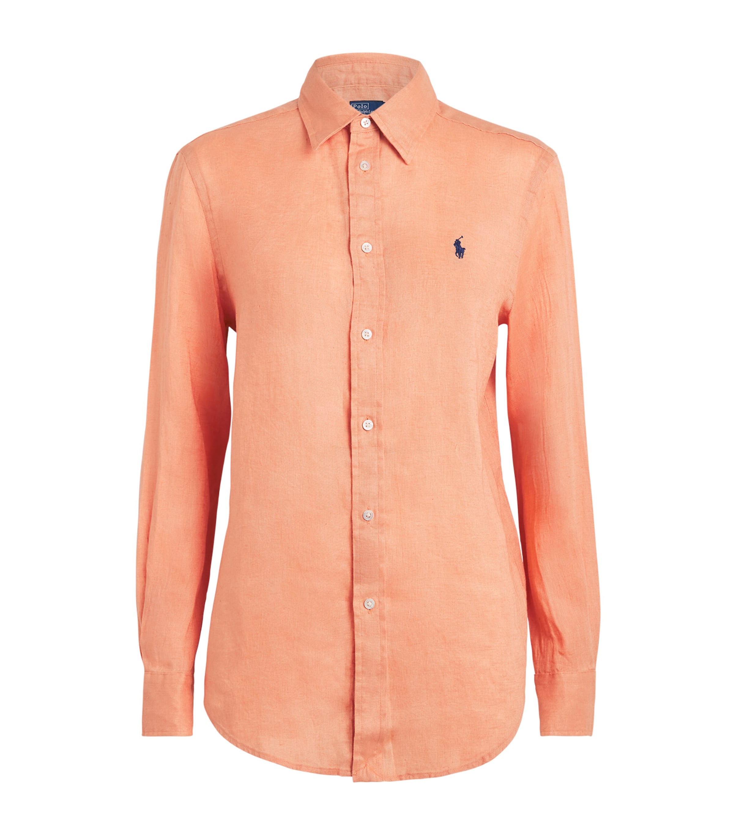 Polo Ralph Lauren Womens Linen Classic Shirt Pastel Coral Image 1