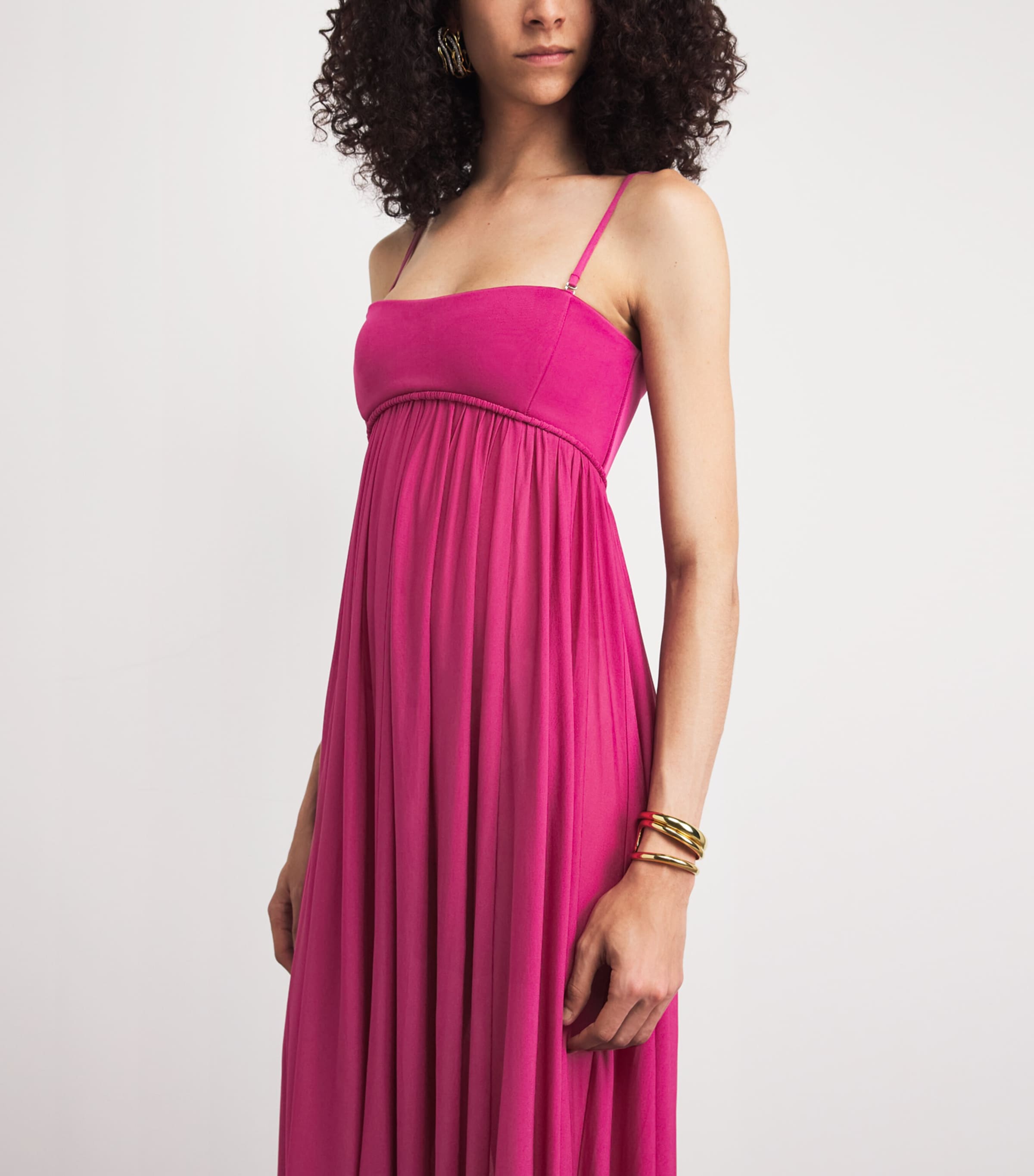 knee length dresses for ladies Zimmermann Lexi Billow Long Dress Pink Palm