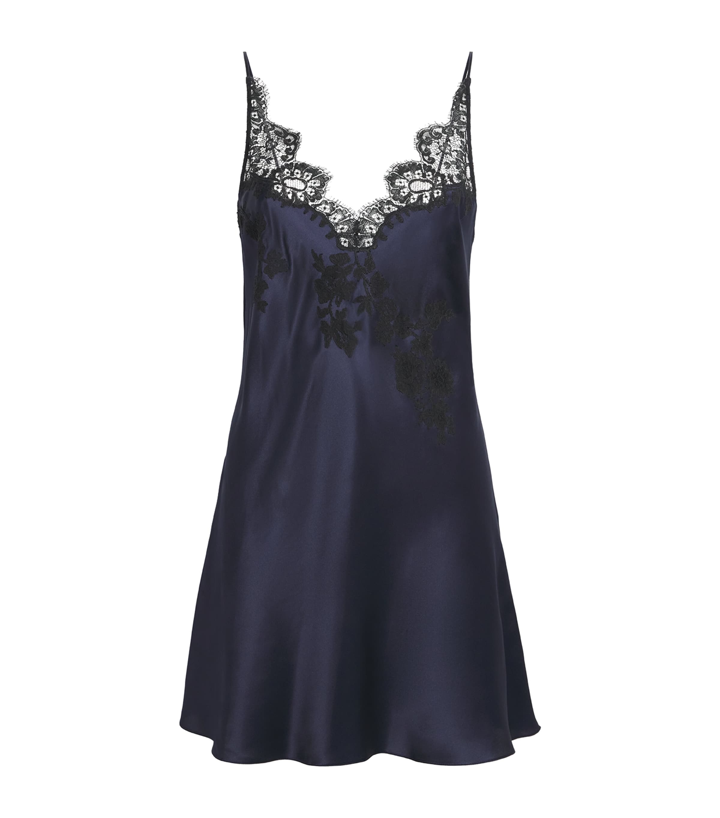 Carine Gilson Silk Babydoll Julia Slip Dress - Navy