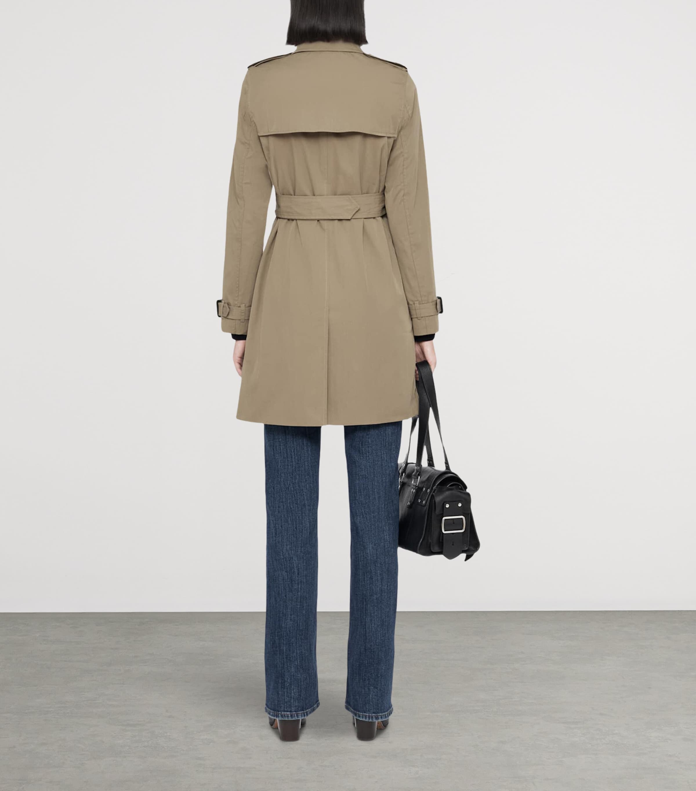 AllSaints Womens Leonard Trench Coat Mushroom Brown Image 7
