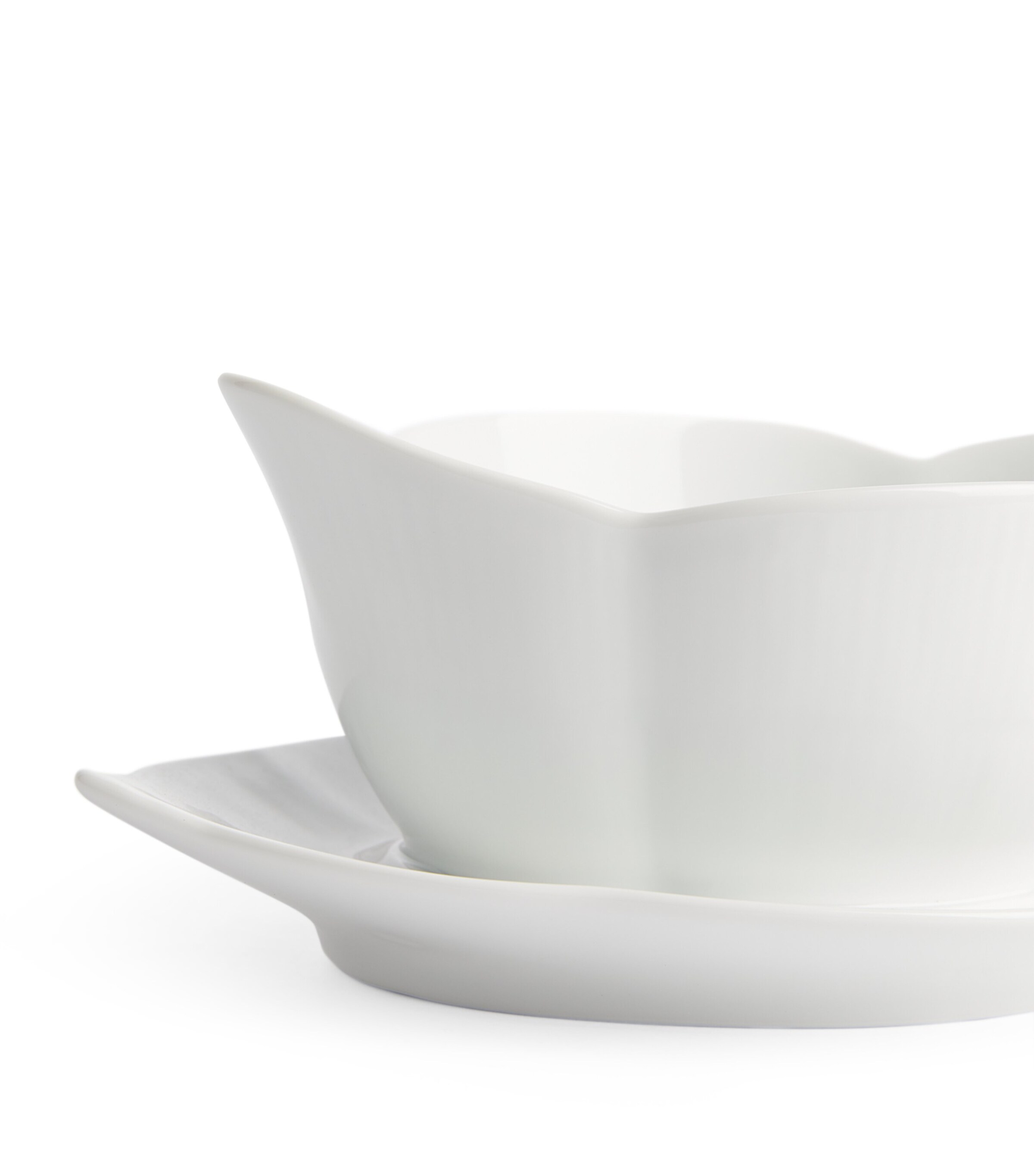 White Fluted Sauce Boat (550ml) WHITE Image 4