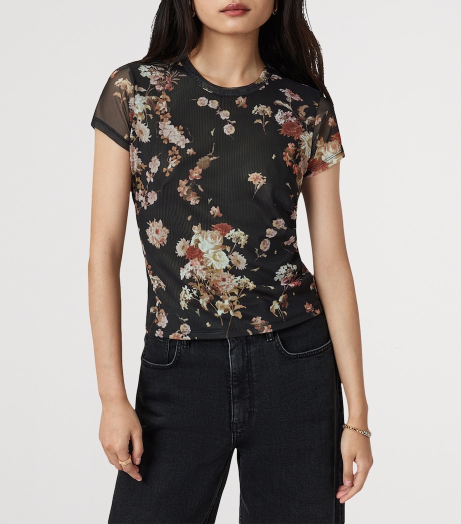 Floral Print Ellie T-Shirt ARMADA BLACK Image 4