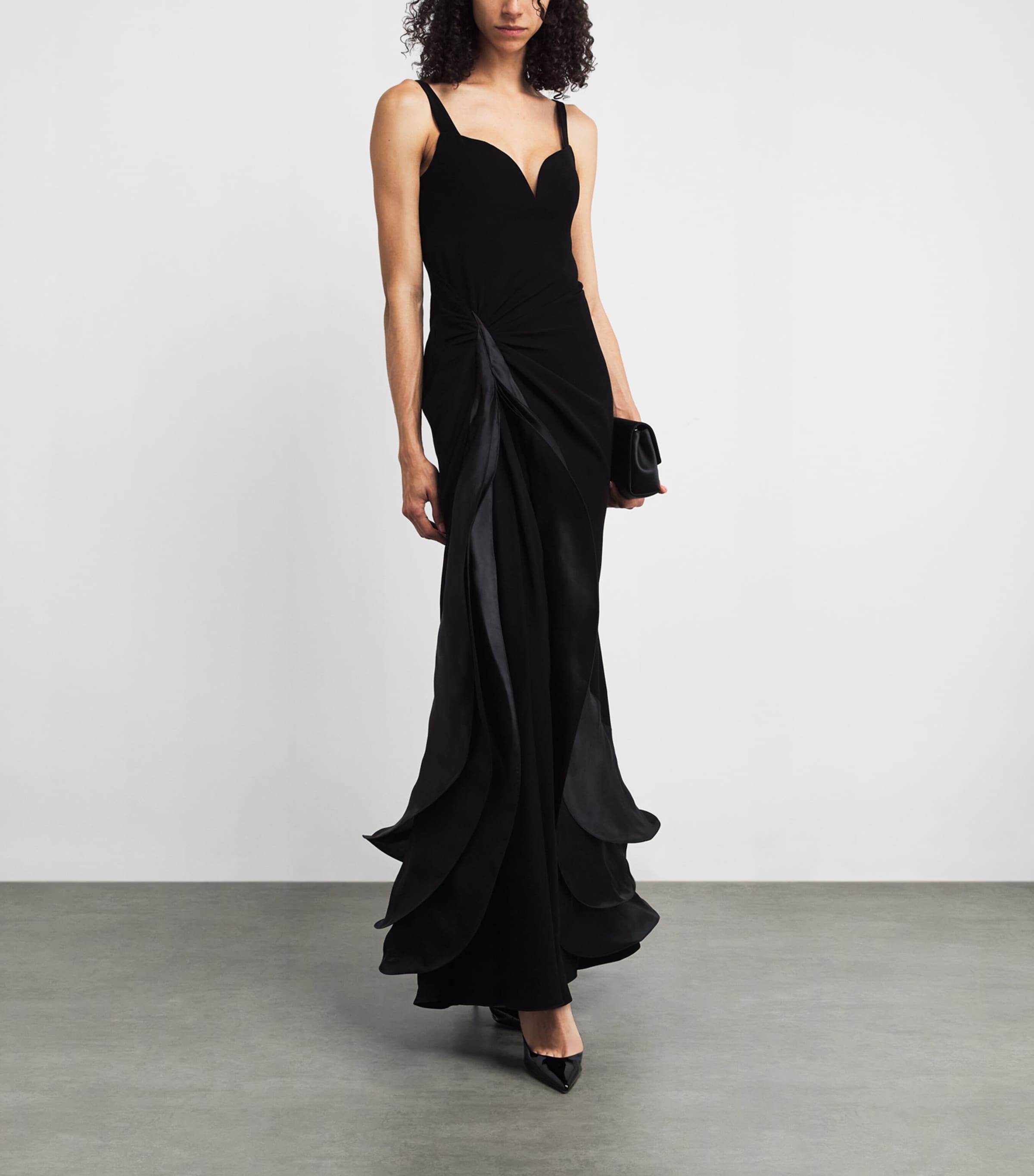 Gathered Lunar Gown BLACK Image 2