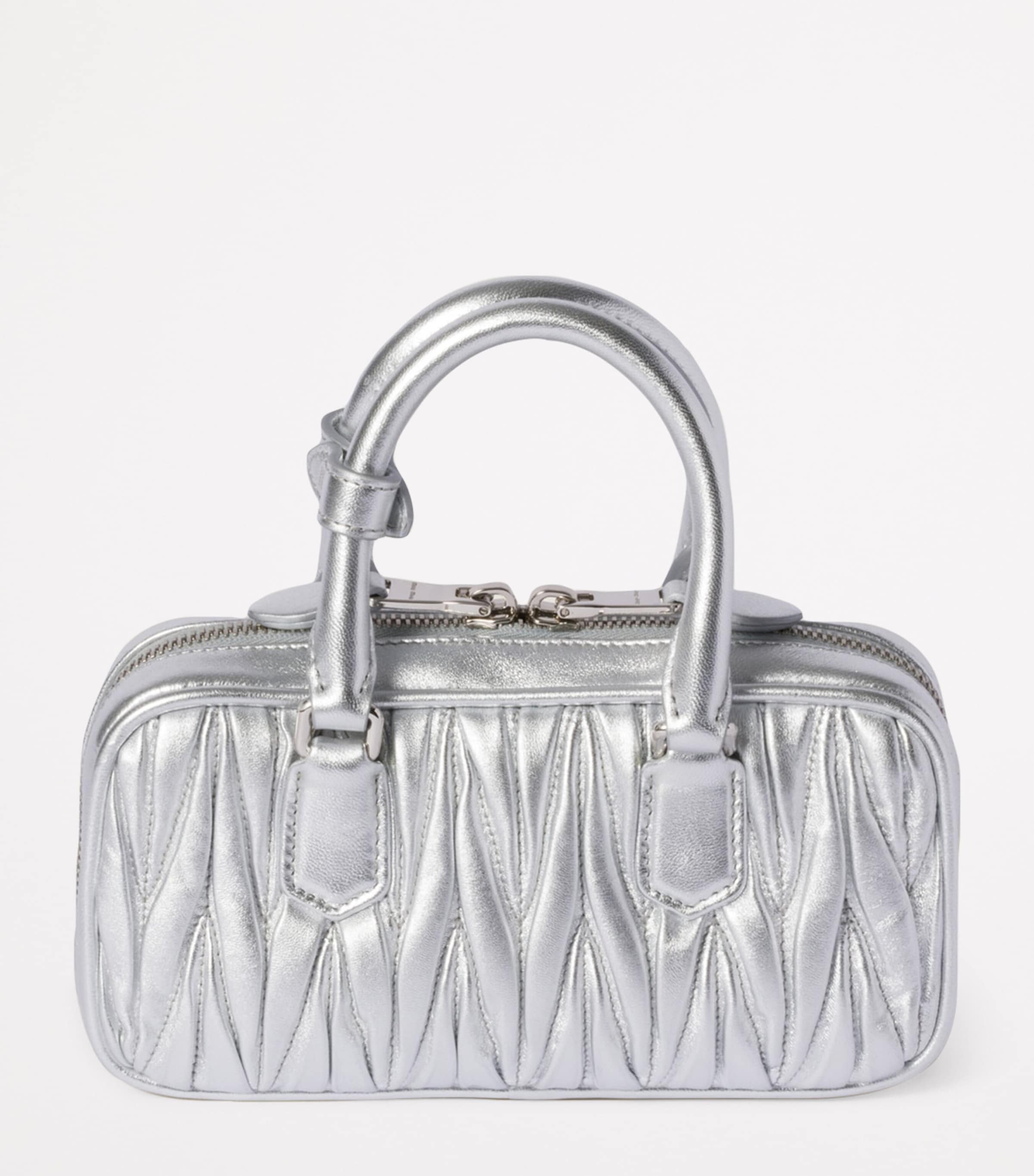 Mini Matelassé Leather Arcadie Top-Handle Bag F0118 Image 3