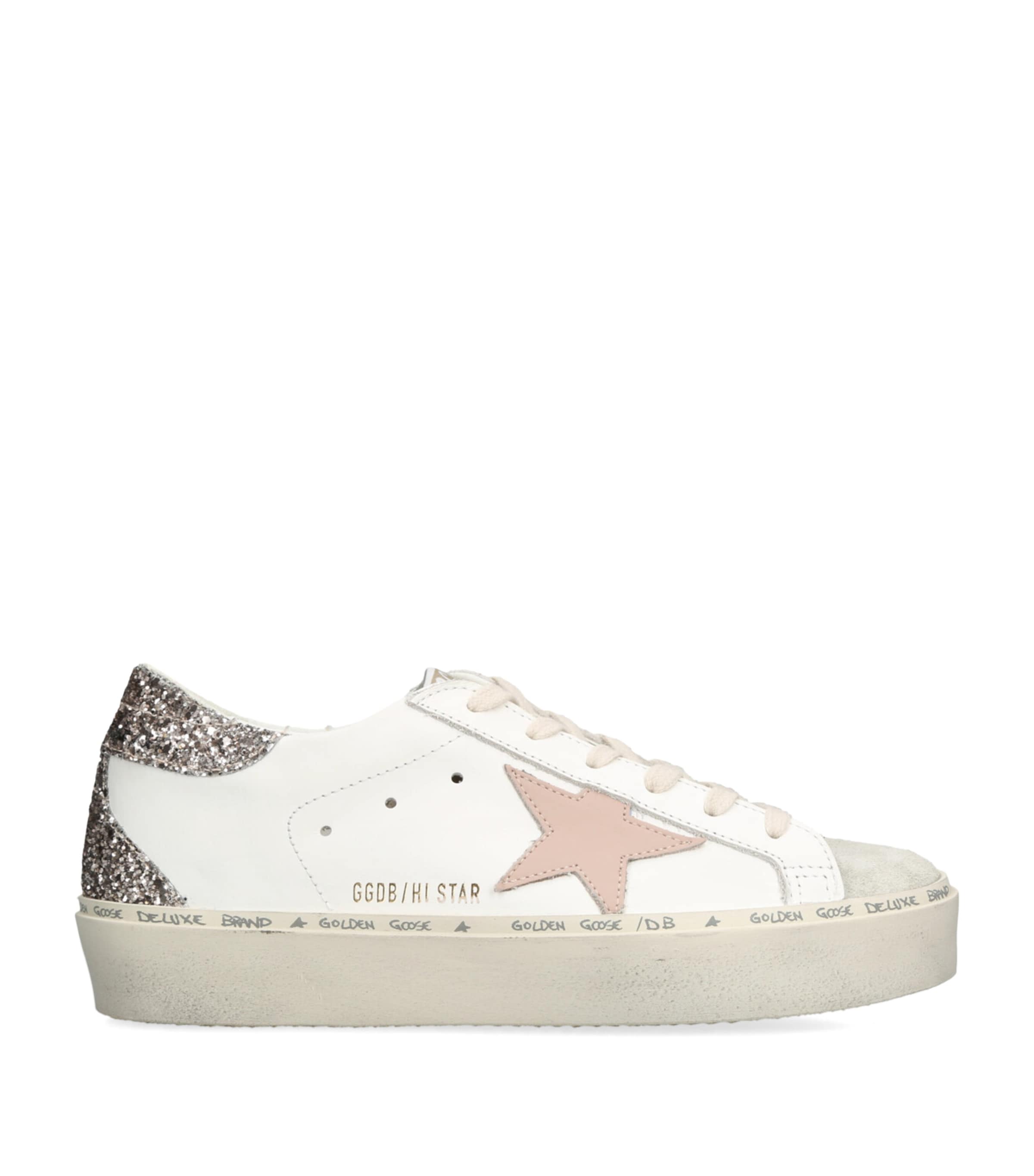Golden Goose Suede Hi Star Sneakers In White