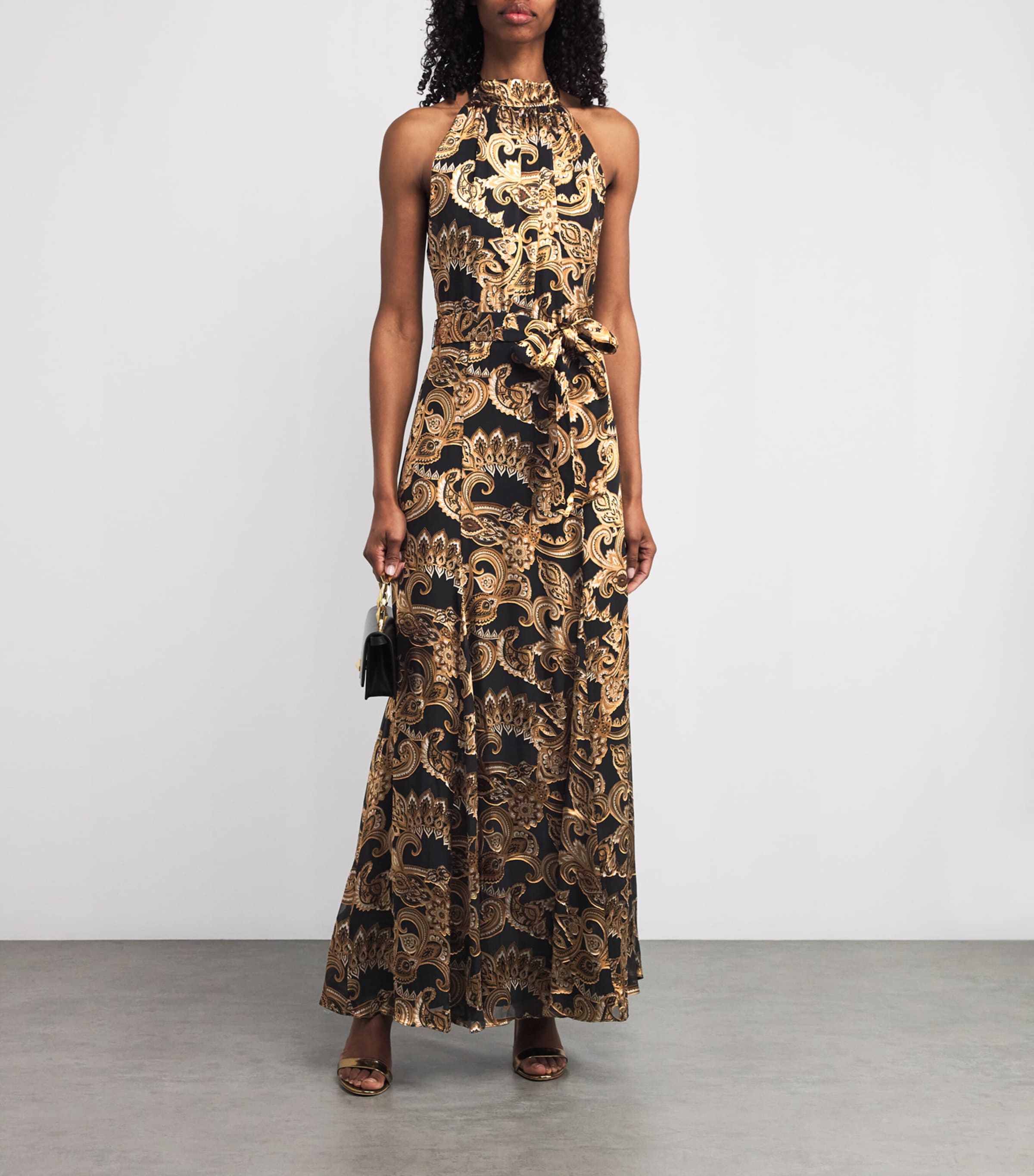 Satin Dita Maxi Dress J959 SPRNG PSLY BLCK Image 2