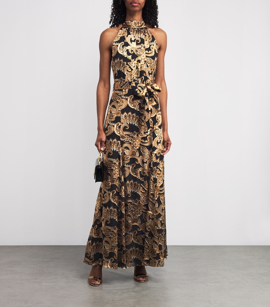 Satin Dita Maxi Dress J959 SPRNG PSLY BLCK Image 2