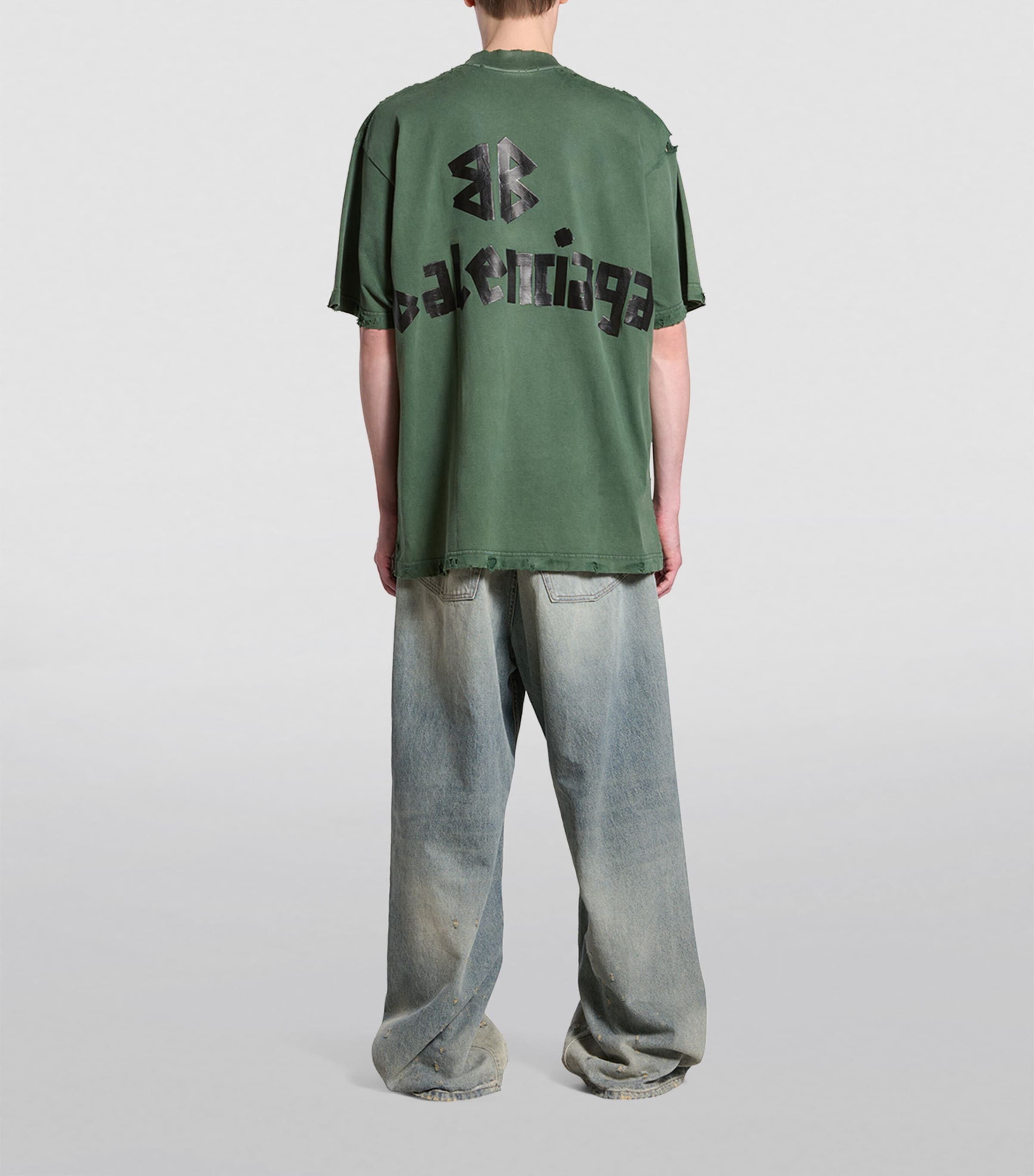 Balenciaga Brown Oversized Logo T-Shirt | Harrods US