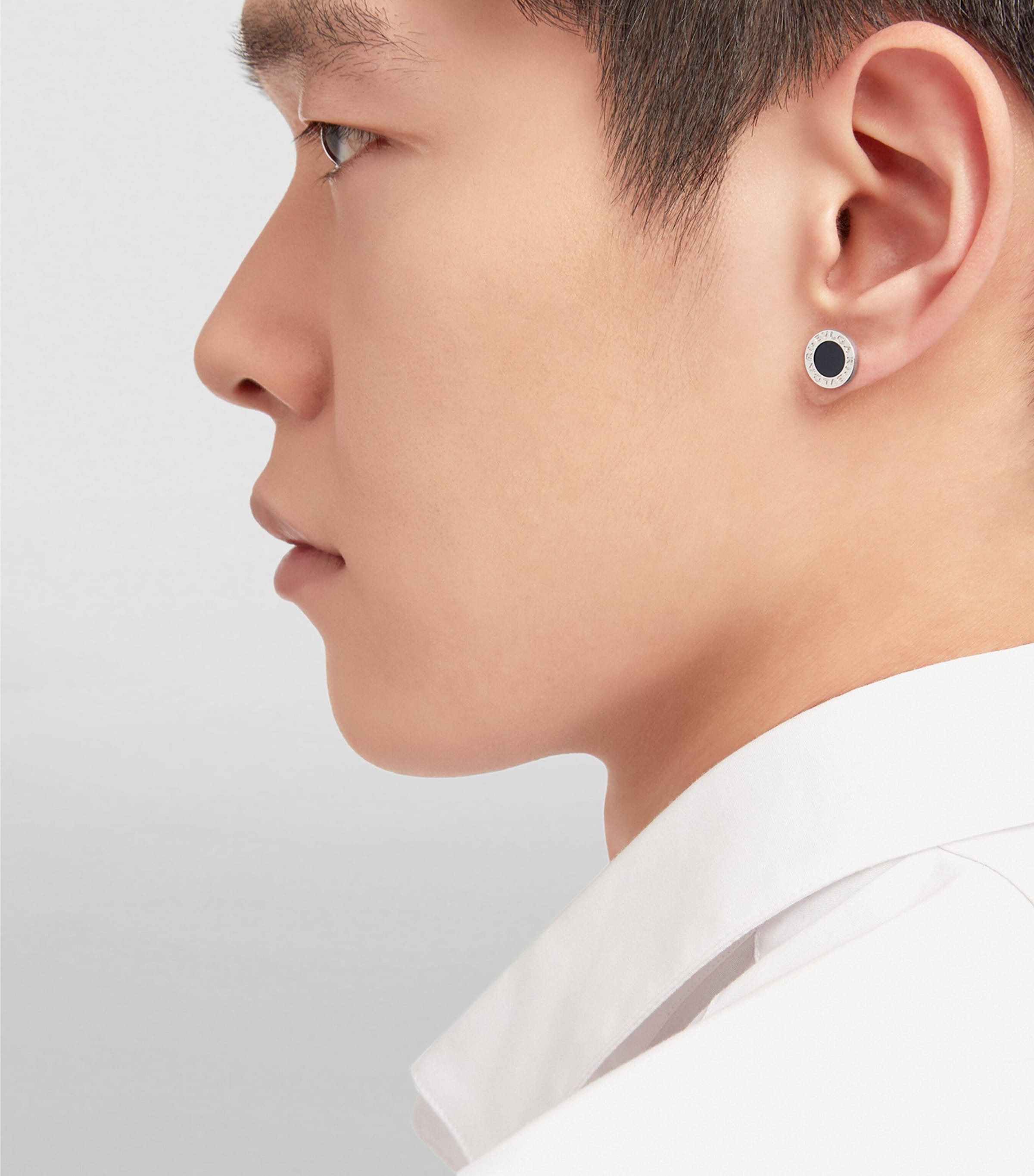 White Gold and Onyx BVLGARI BVLGARI Single Stud Earring WHITE GOLD Image 4