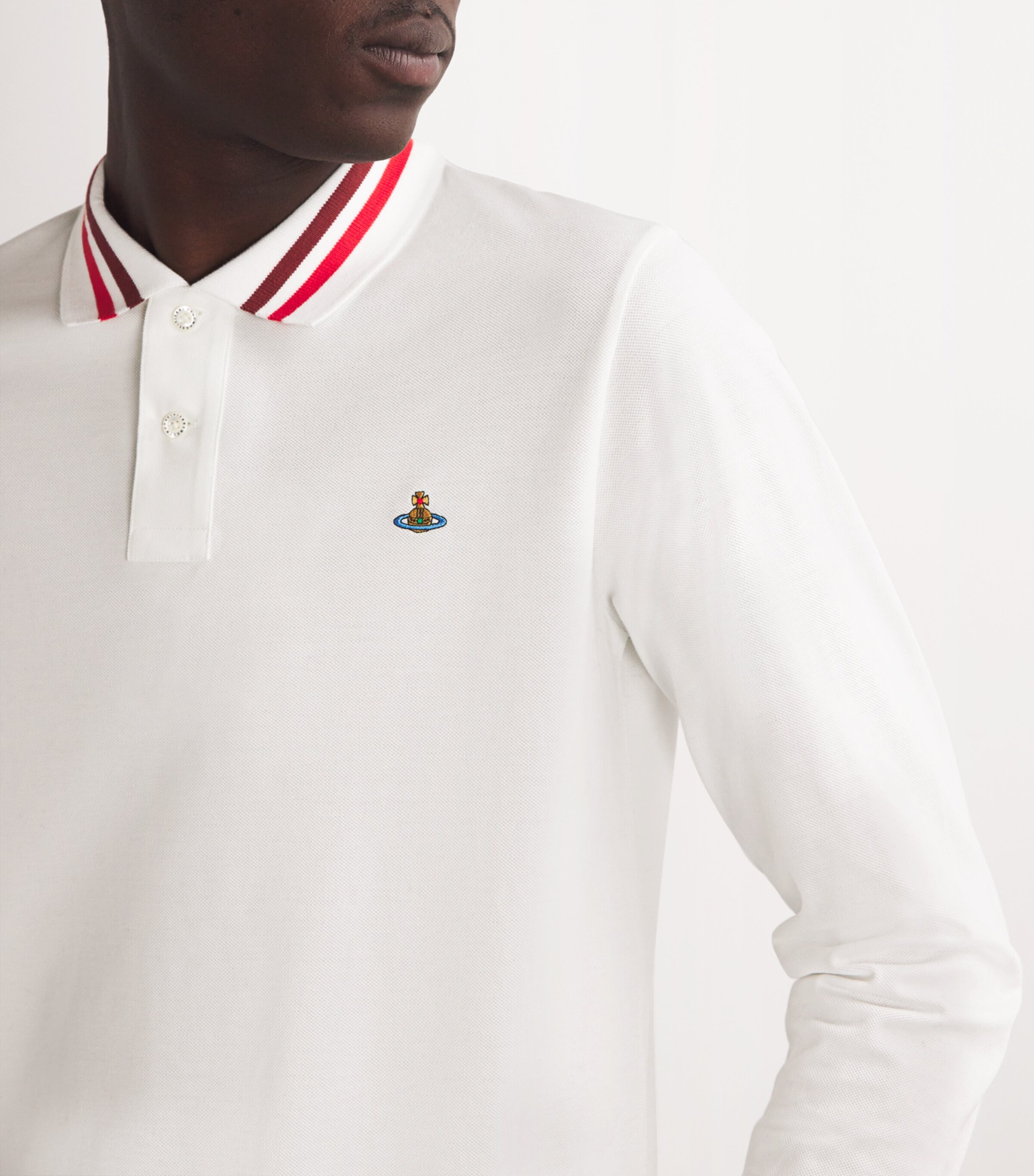 Vivienne Westwood Mens Cotton Orb Polo Shirt White Image 6