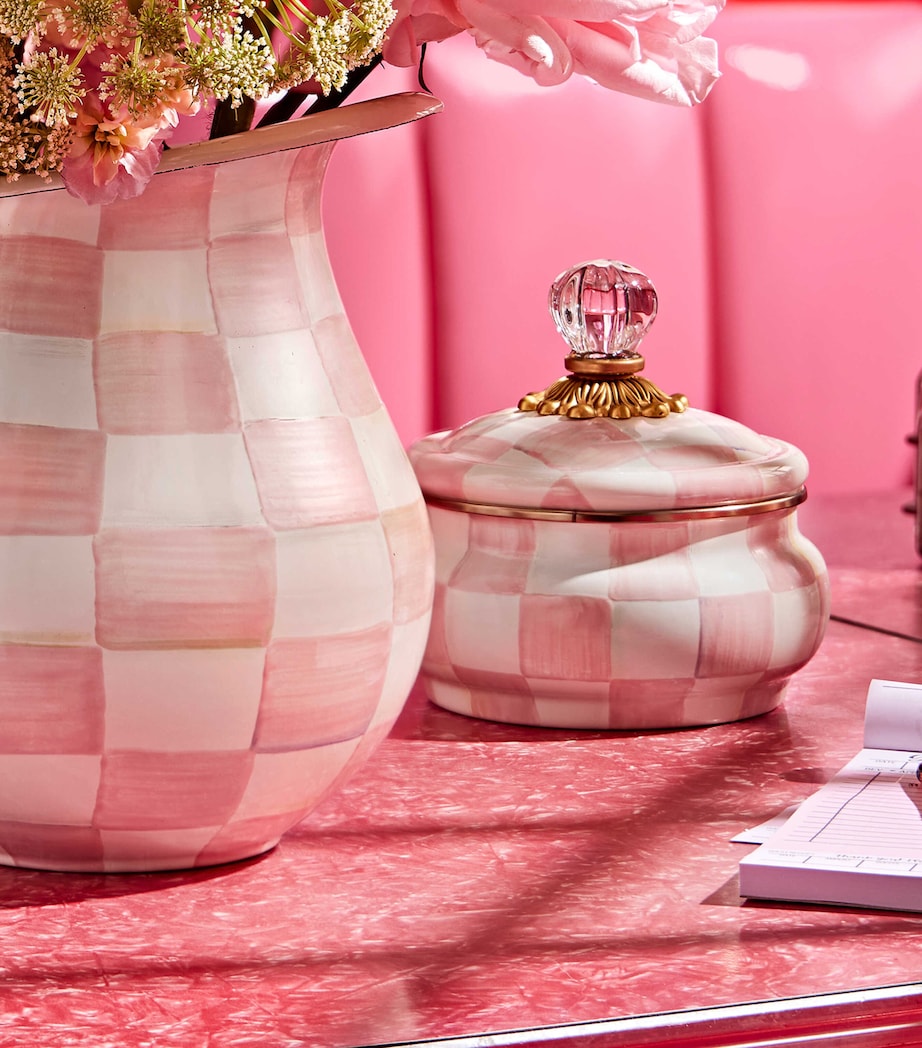 Rosy Check Squashed Pot (12cm) PINK Image 2