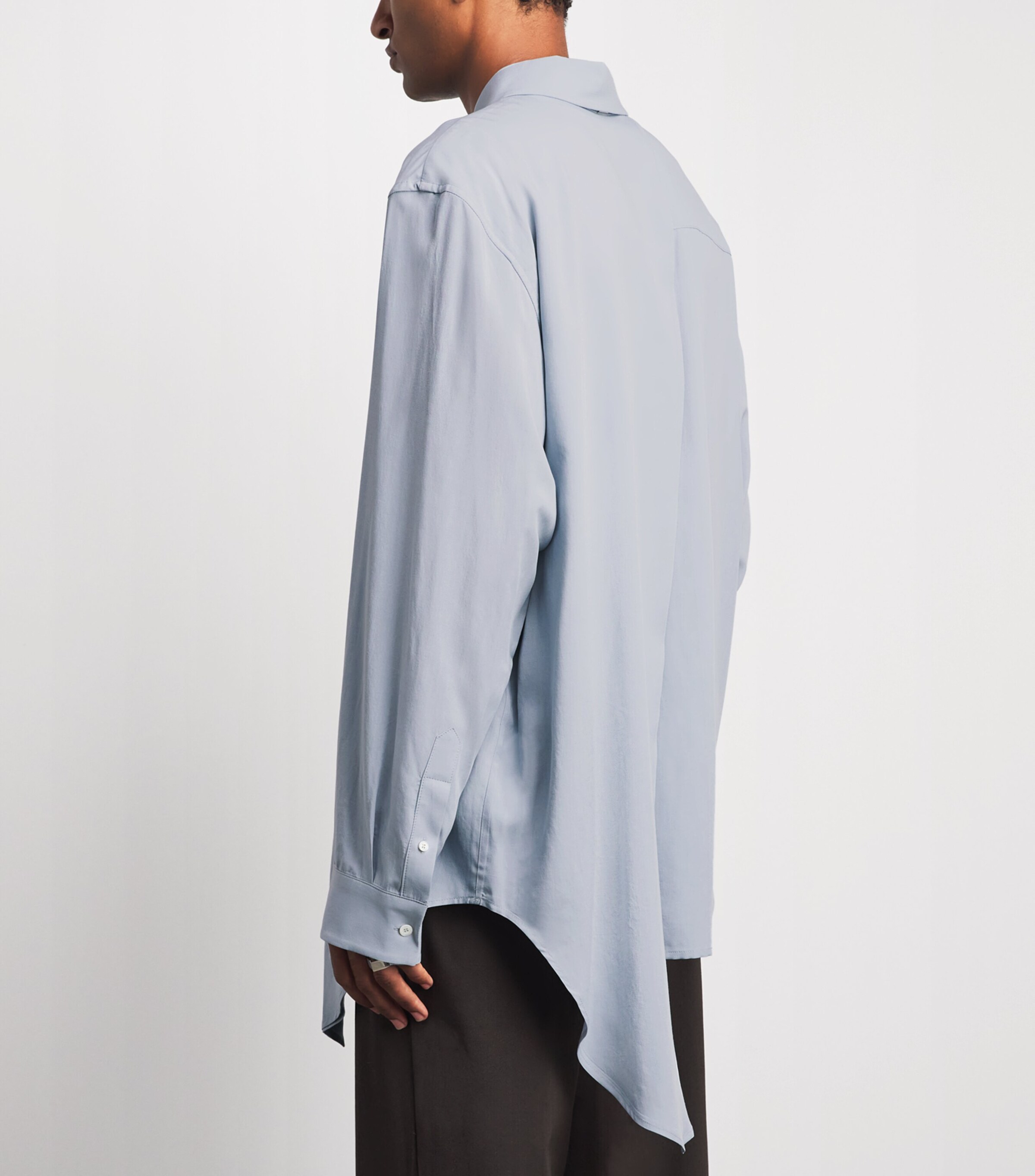 System Mens Asymmetrical Shirt Smoke Blue Image 5