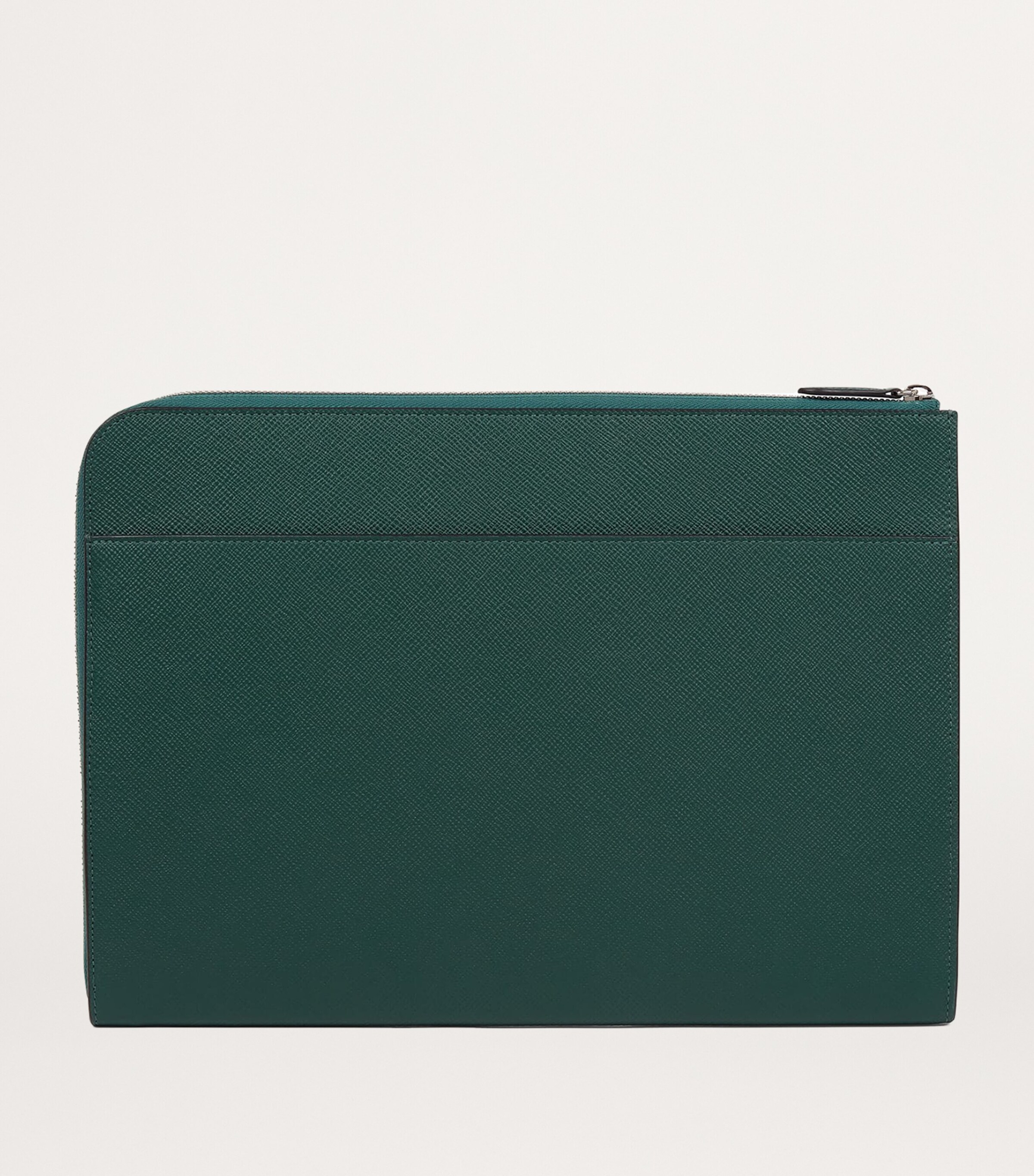 Small Panama Leather Laptop Case FOREST GREEN Image 2