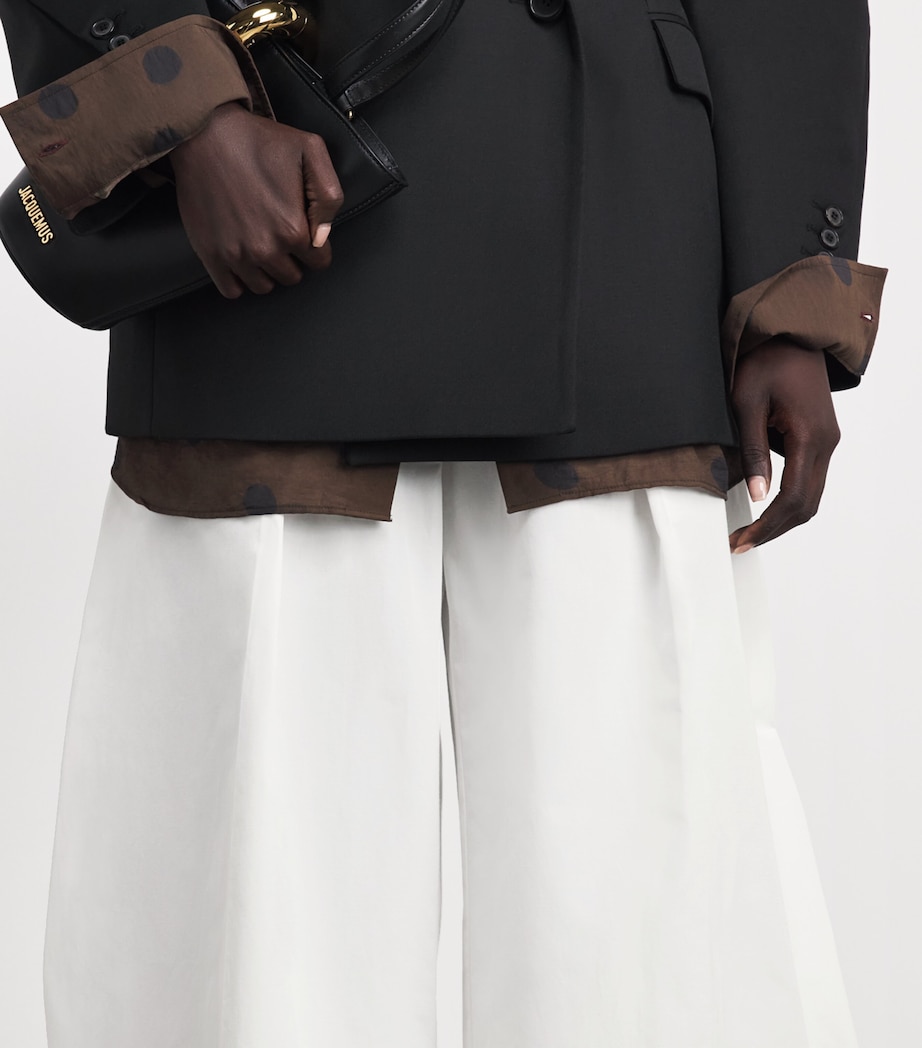 Jacquemus Womens Barrel Ovalo Trousers White Image 3