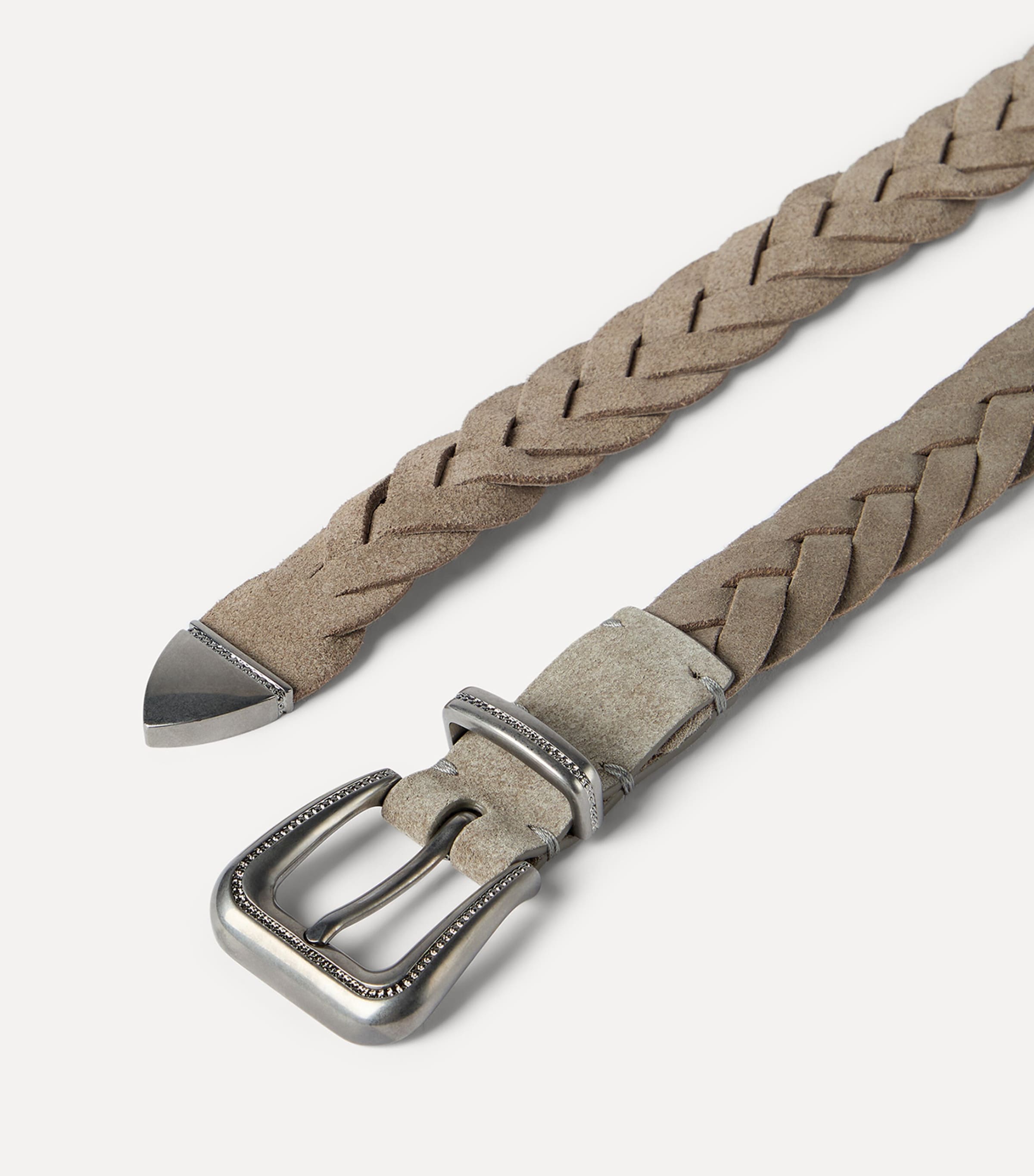 Brunello Cucinelli Suede Braided Belt Image 3