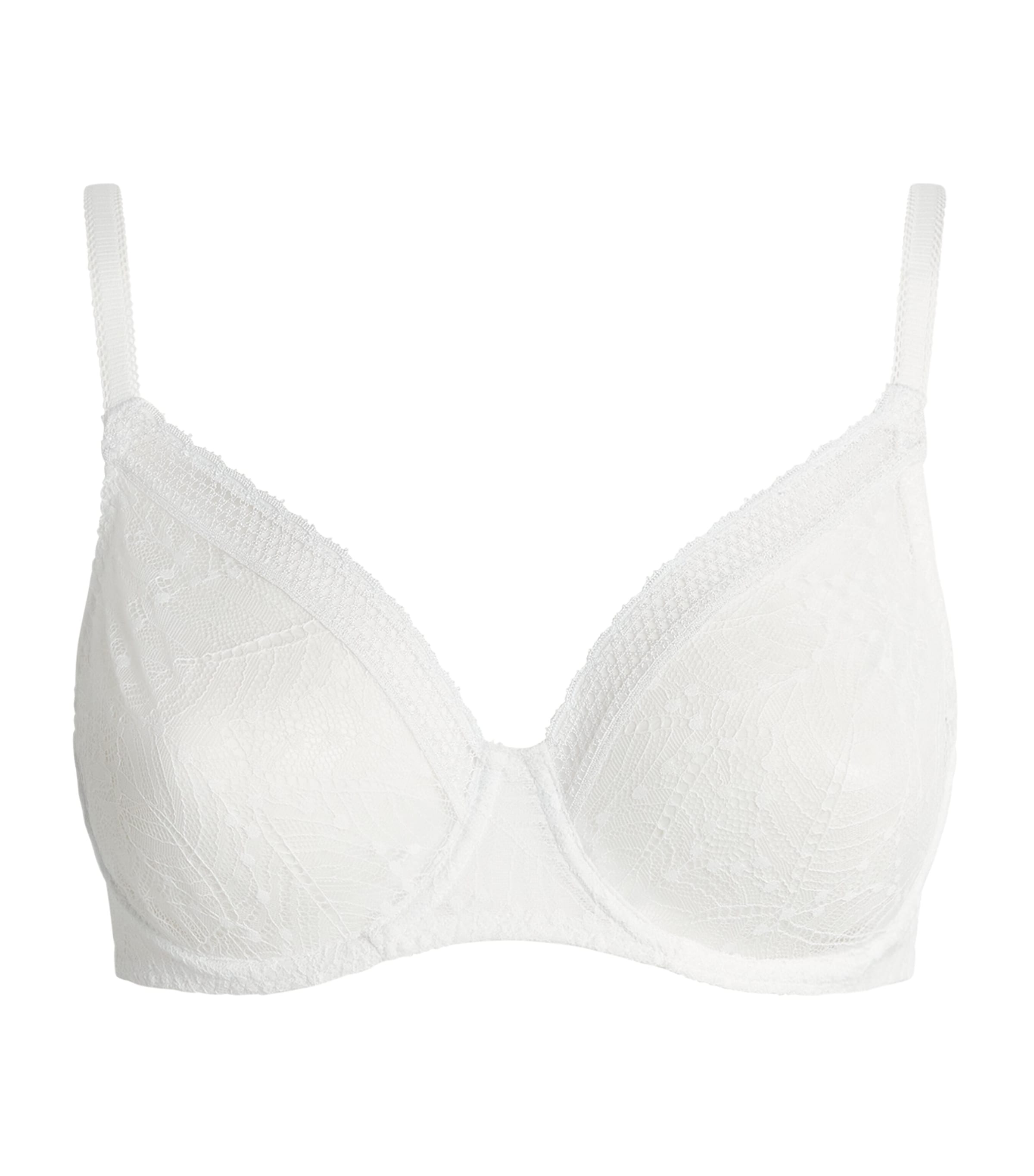 Simone Perele Womens Lace Comète Plunge Bra Blanc Image 1