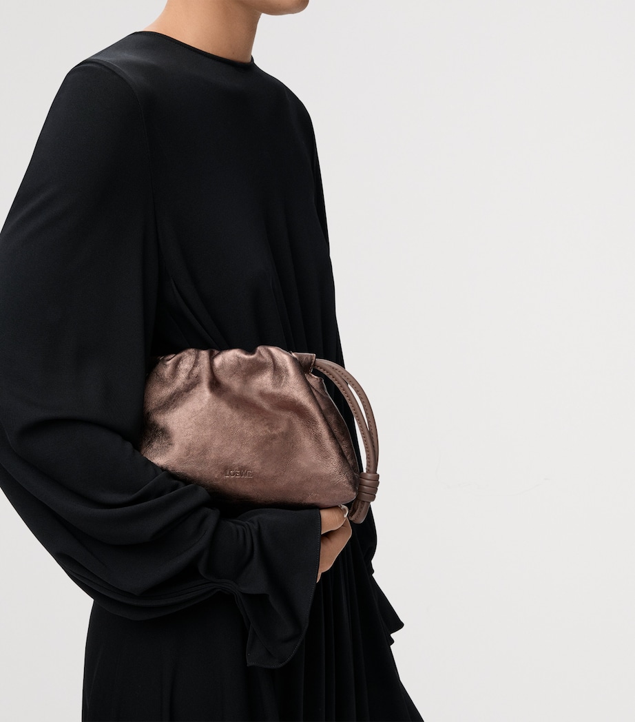 Mini Moiré Print Flamenco Purse BRONZE Image 11