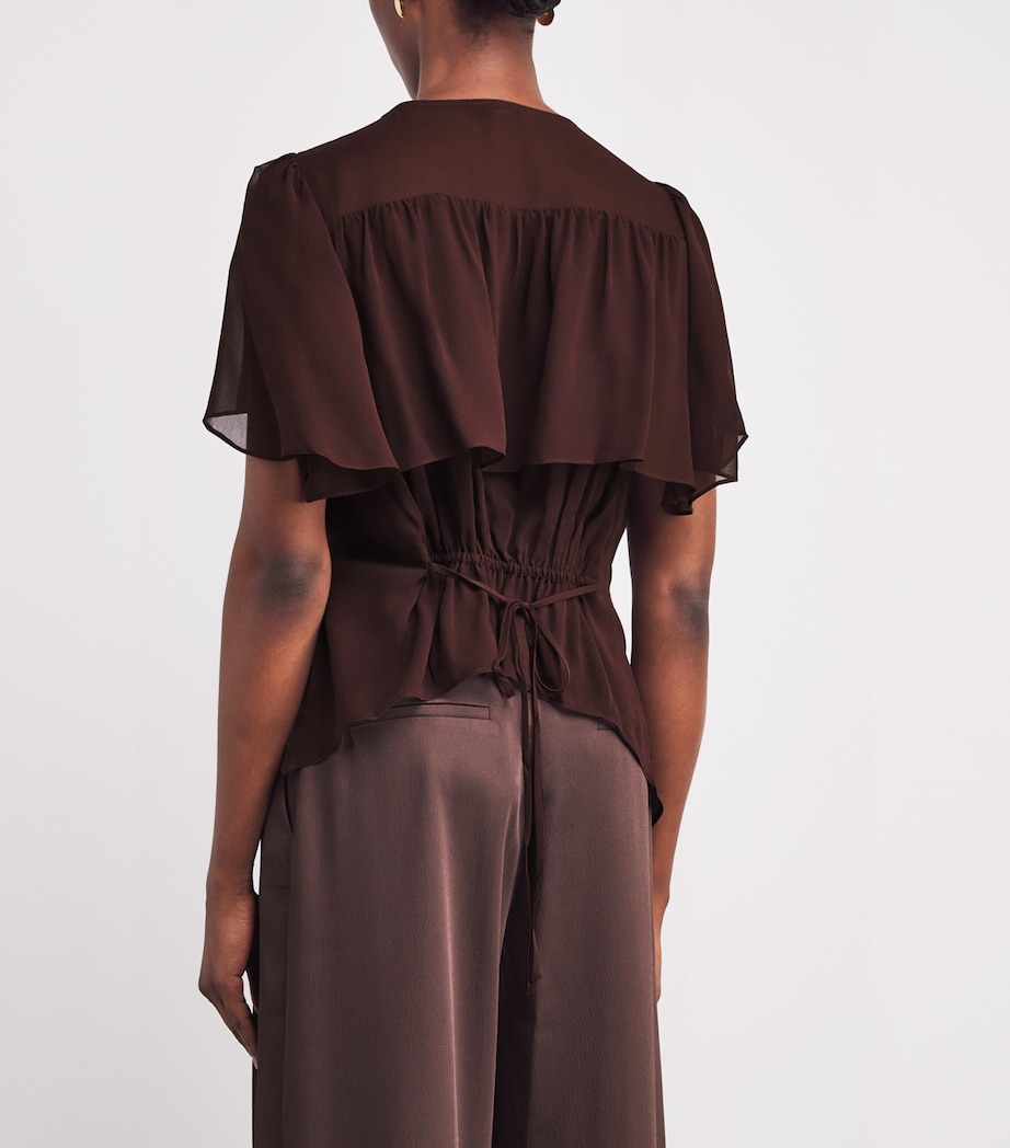 Silk Willa Blouse AUBERGINE Image 4