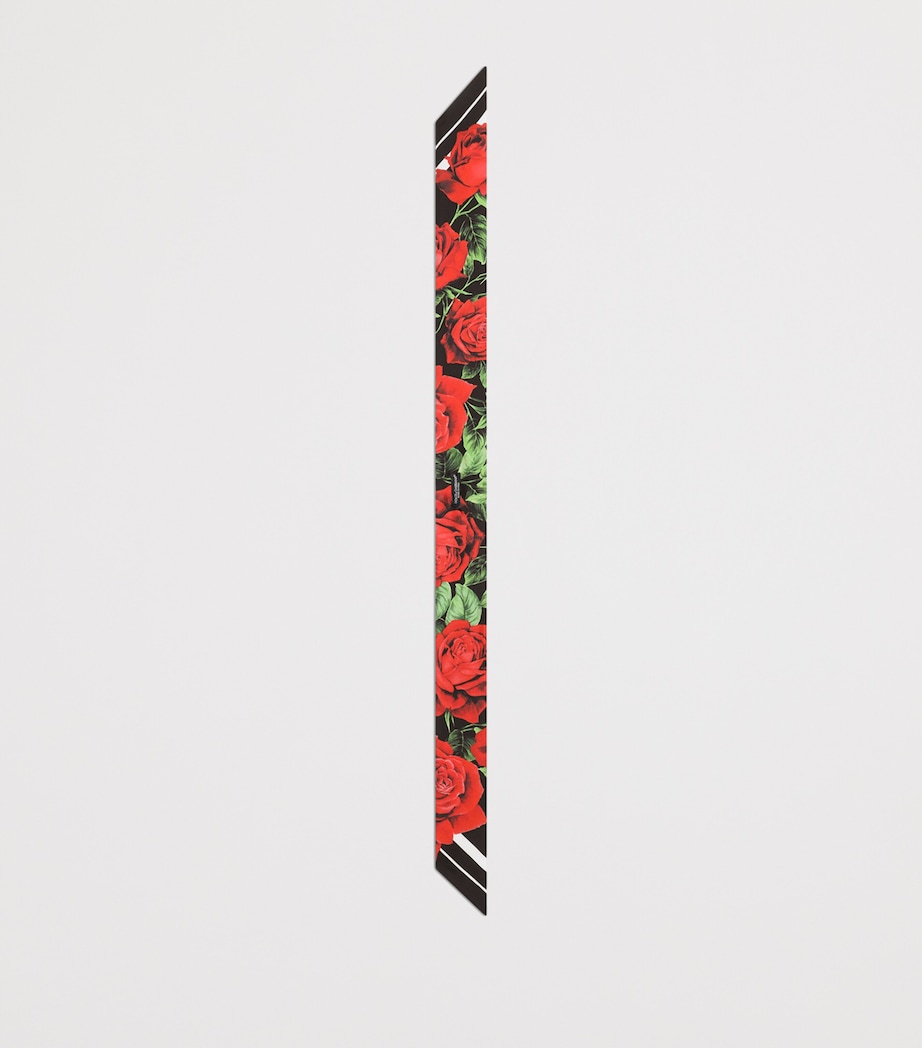 Dolce&Gabbana Silk Twill Floral Scarf Rose Rosse B Image 2