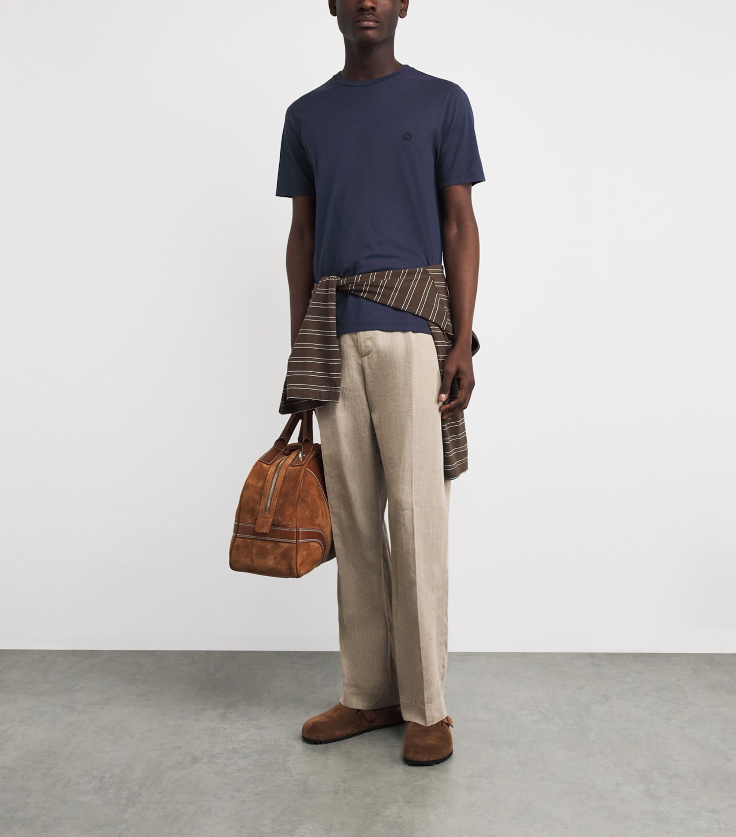 Harrods Mens Cotton T-Shirt Navy Image 2