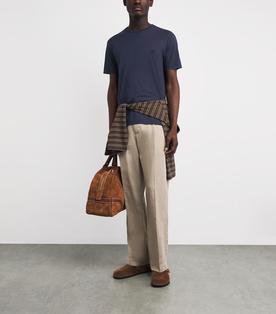 Harrods Mens Cotton T-Shirt Navy Image 2