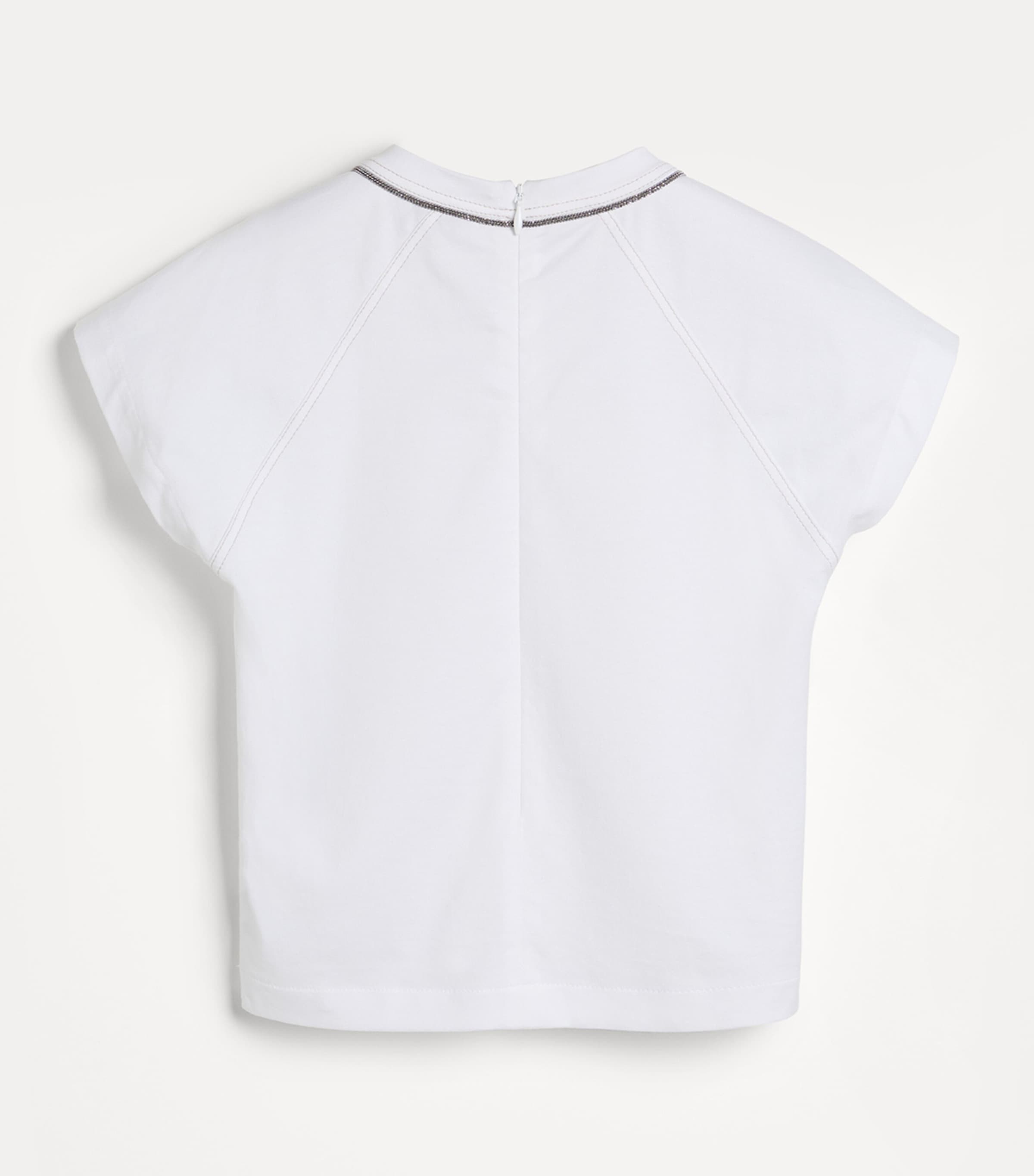 Tシャツ・カットソー BRUNELLO CUCINELLI Cotton t-shirt with monili detail T-shirt with monili for Woman in Lilac | Brunello Cucinelli