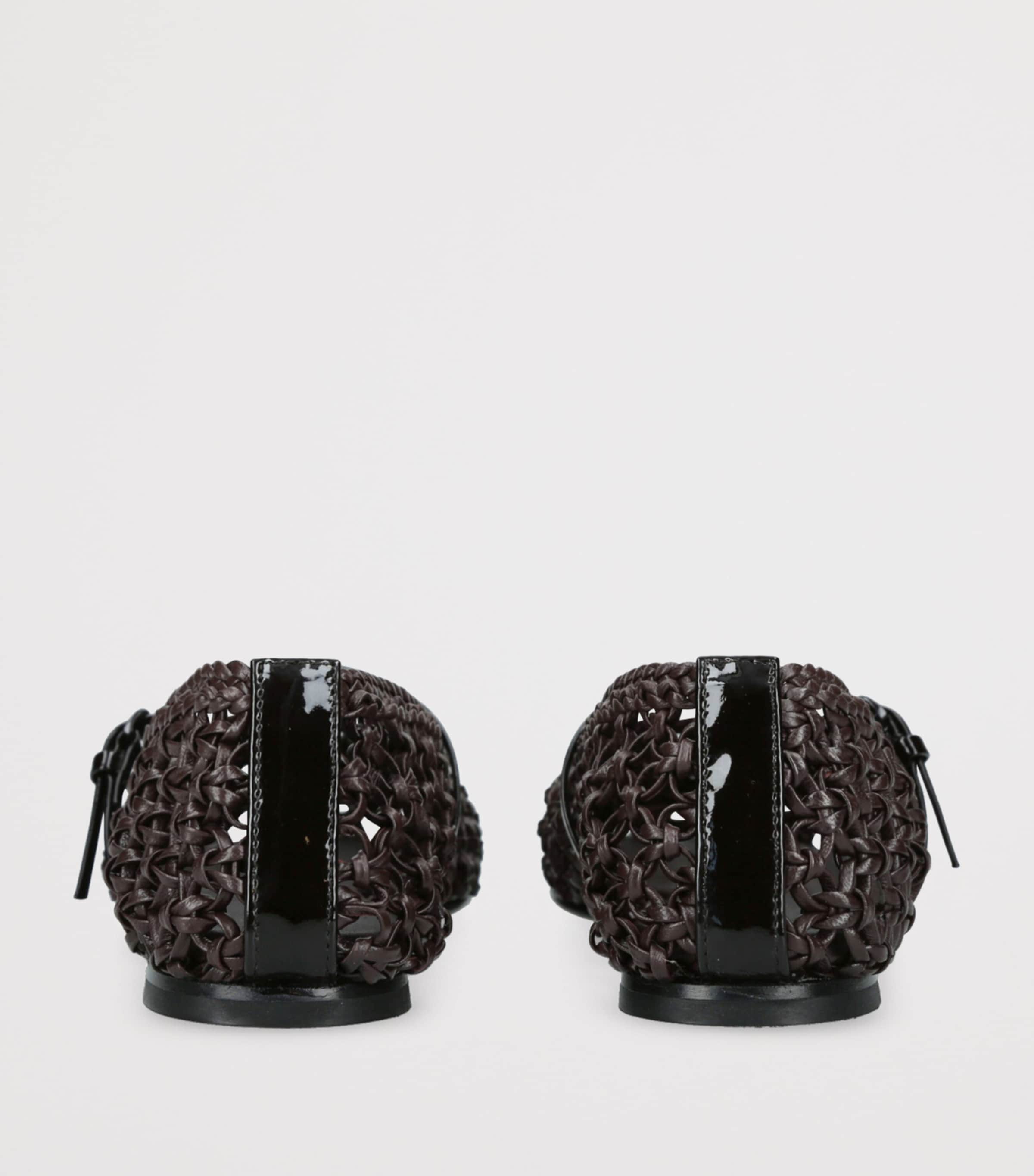 Leather Woven Balla Flats WINE Image 2