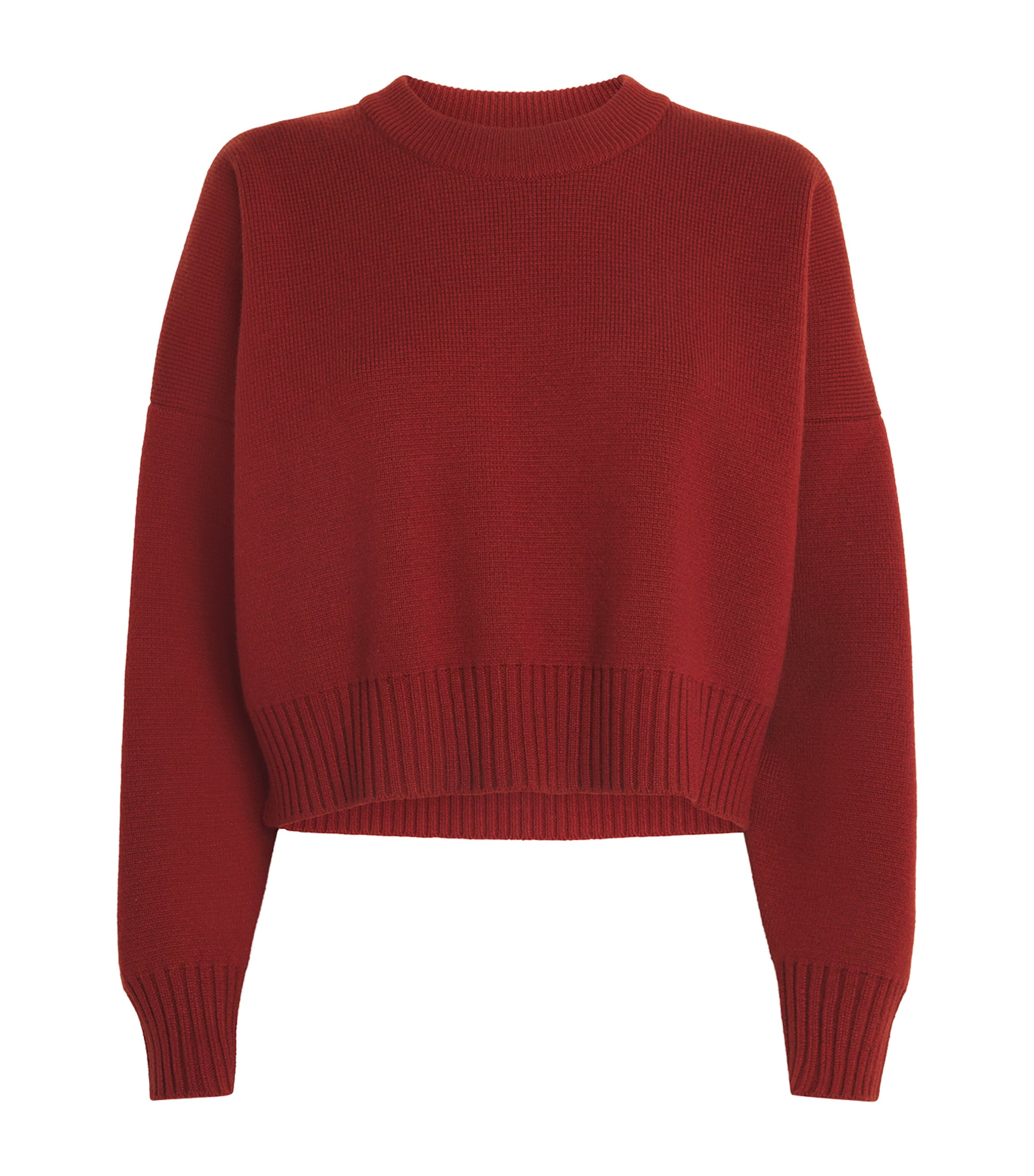 Johnstons Of Elgin Cashmere Cropped Sweater In Red