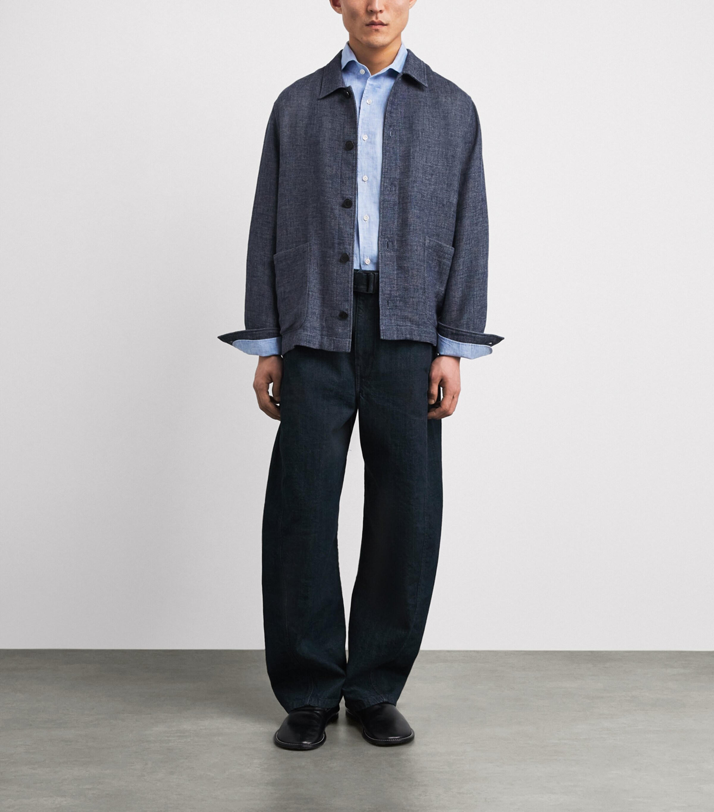 100HANDS Mens Linen Shirt Light Blue Image 2