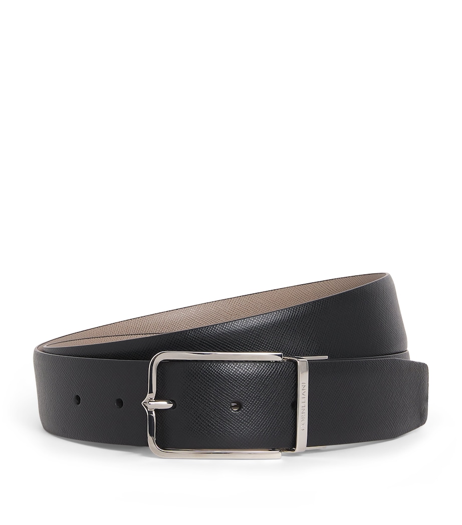 Corneliani Leather Belt Black Print Image 1