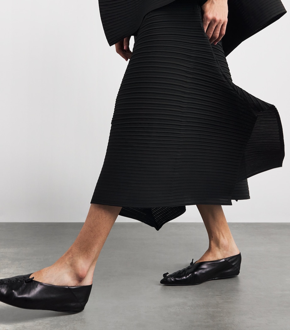 Fold Pleats Maxi Skirt BLACK Image 6