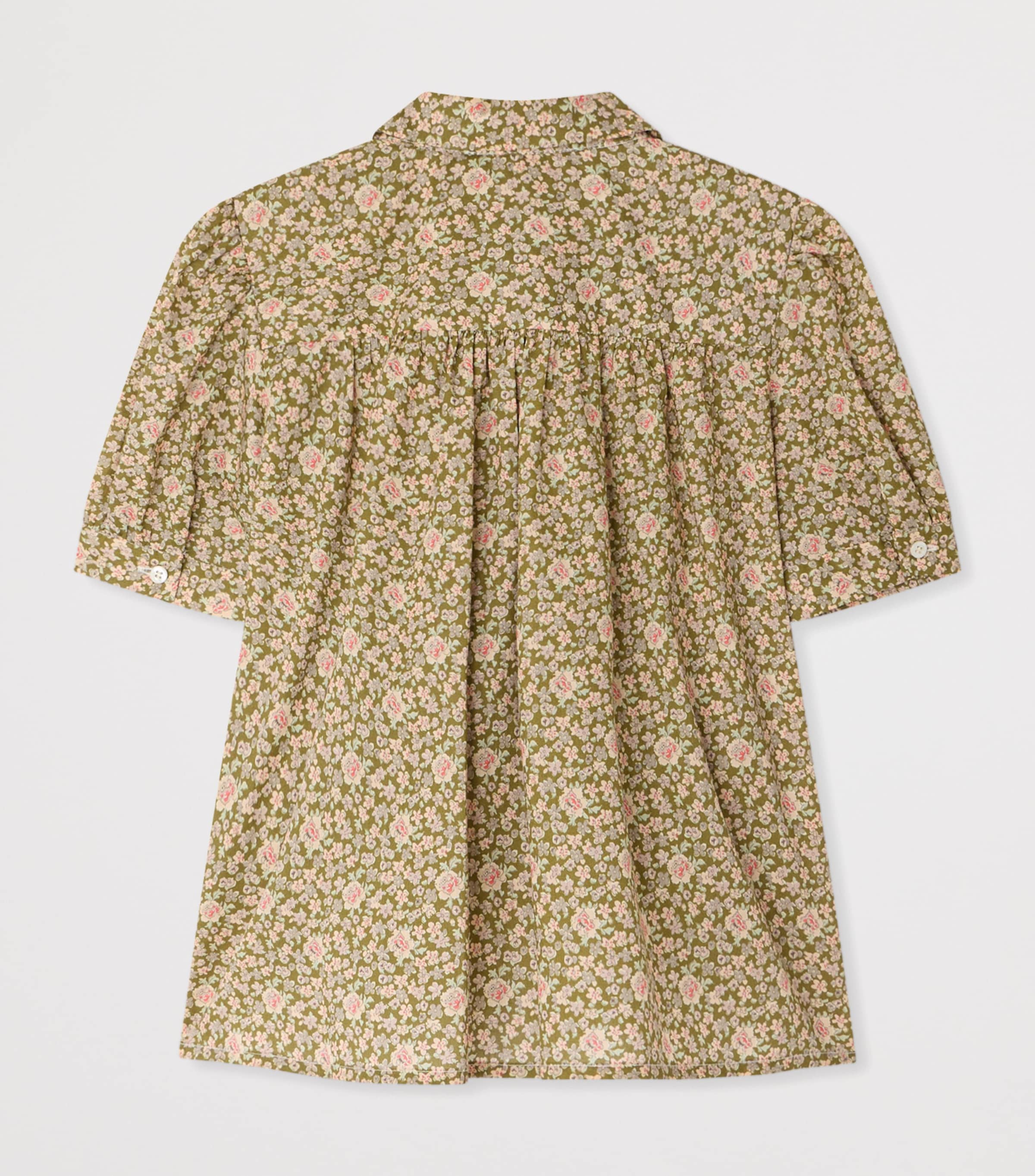 Organic Cotton Floral Laurence Blouse (10-14 Years) FLEURS TILLEUL Image 2