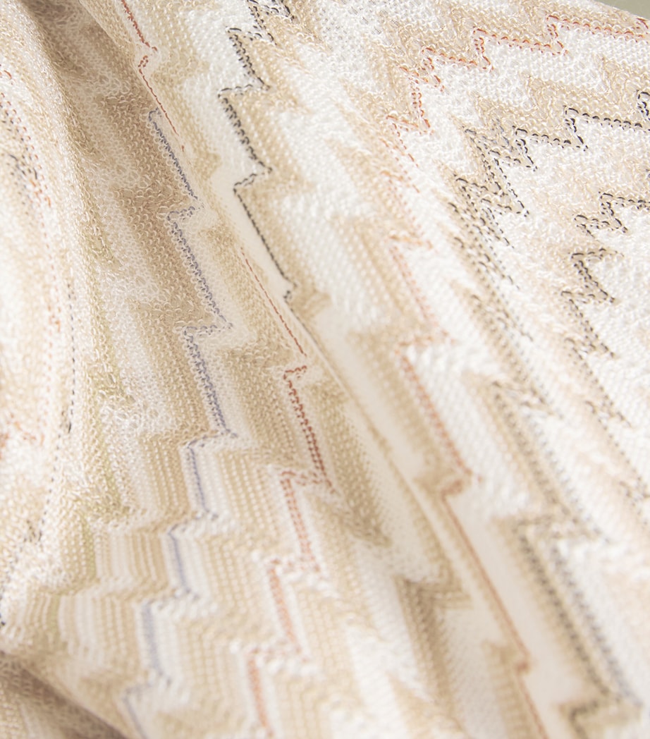 Zigzag Wide-Leg Tailored Trousers S01HS WHITE/BEIGE Image 5