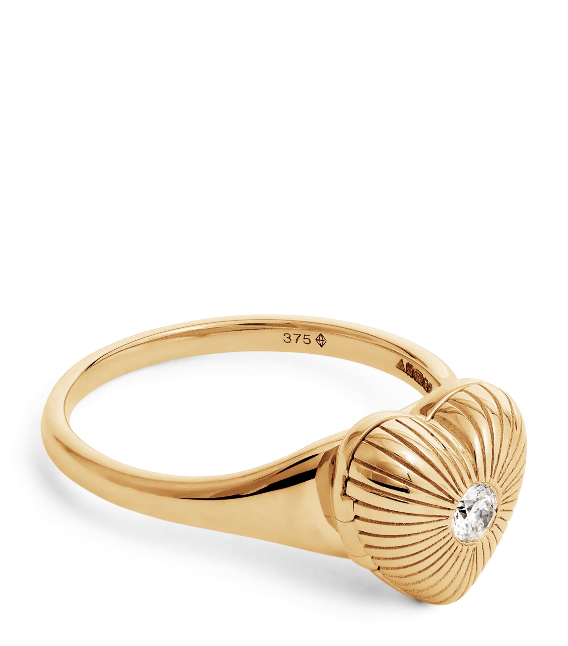 Persée Yellow Gold And Diamond Heart Locket Ring In Gold