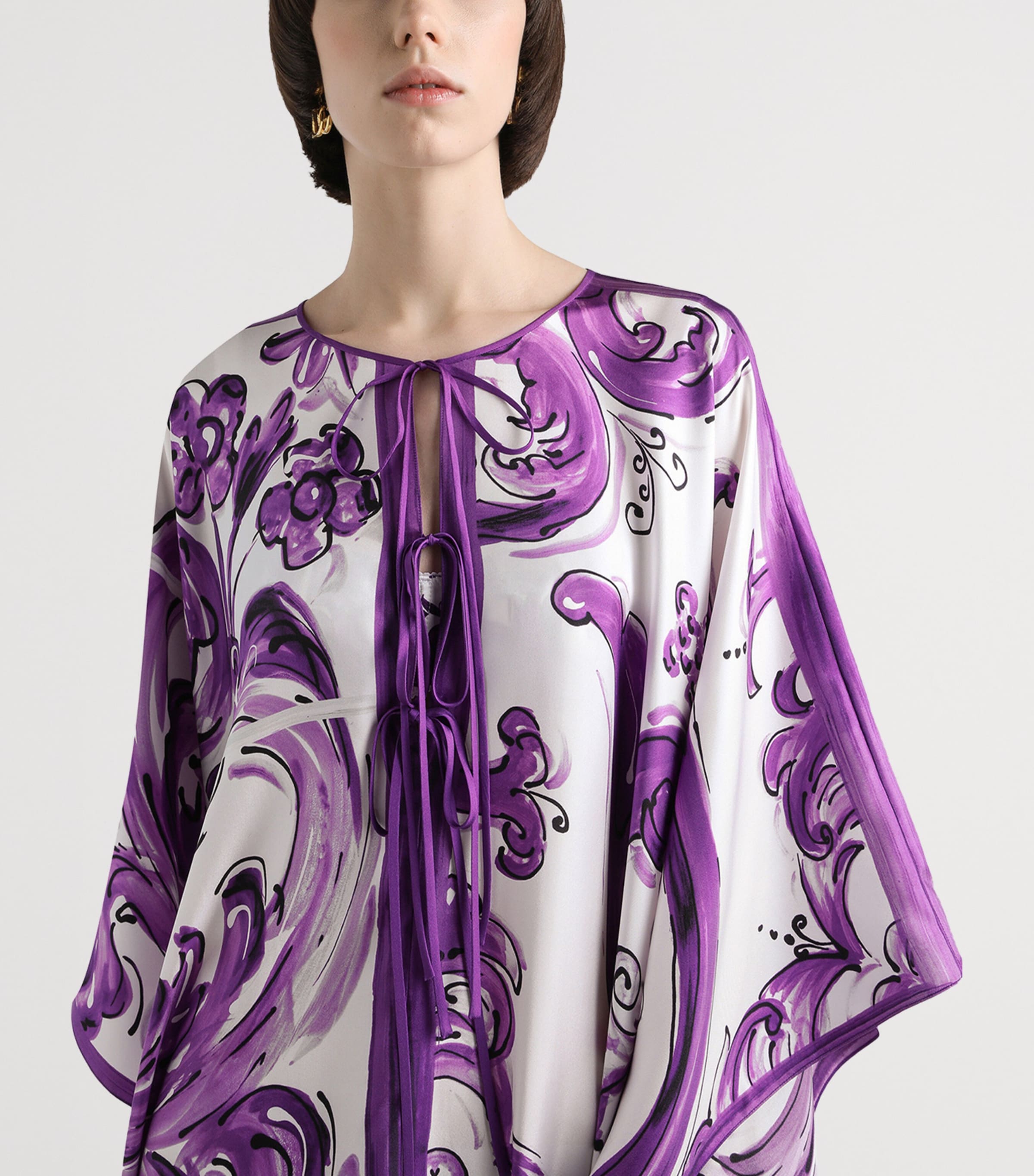 Silk Majolica Print Maxi Dress HP5DQ-MIX MAIOL Image 4