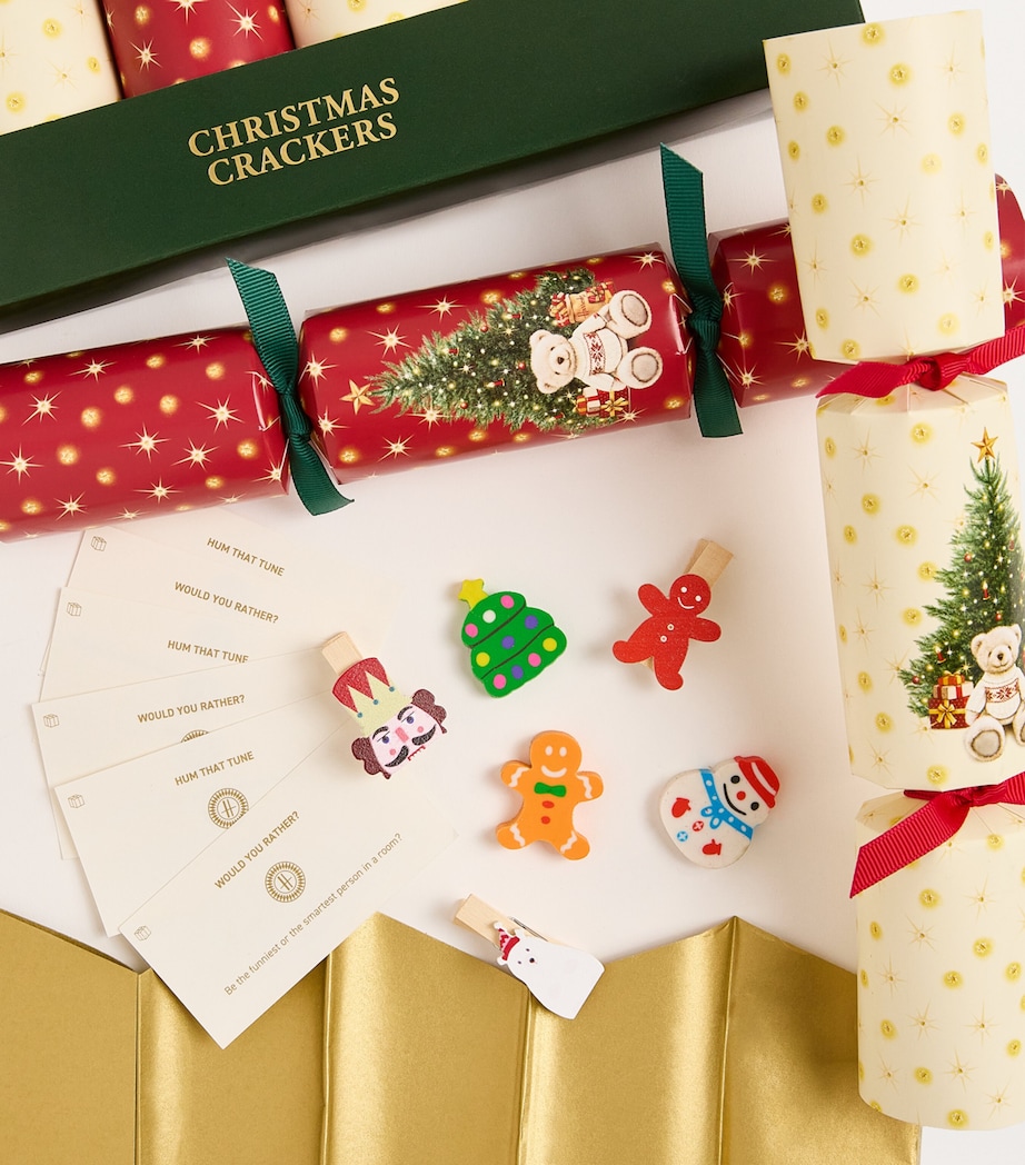 Harrods Harrods Bear Christmas Crackers (Set of 6) Ivory Image 2