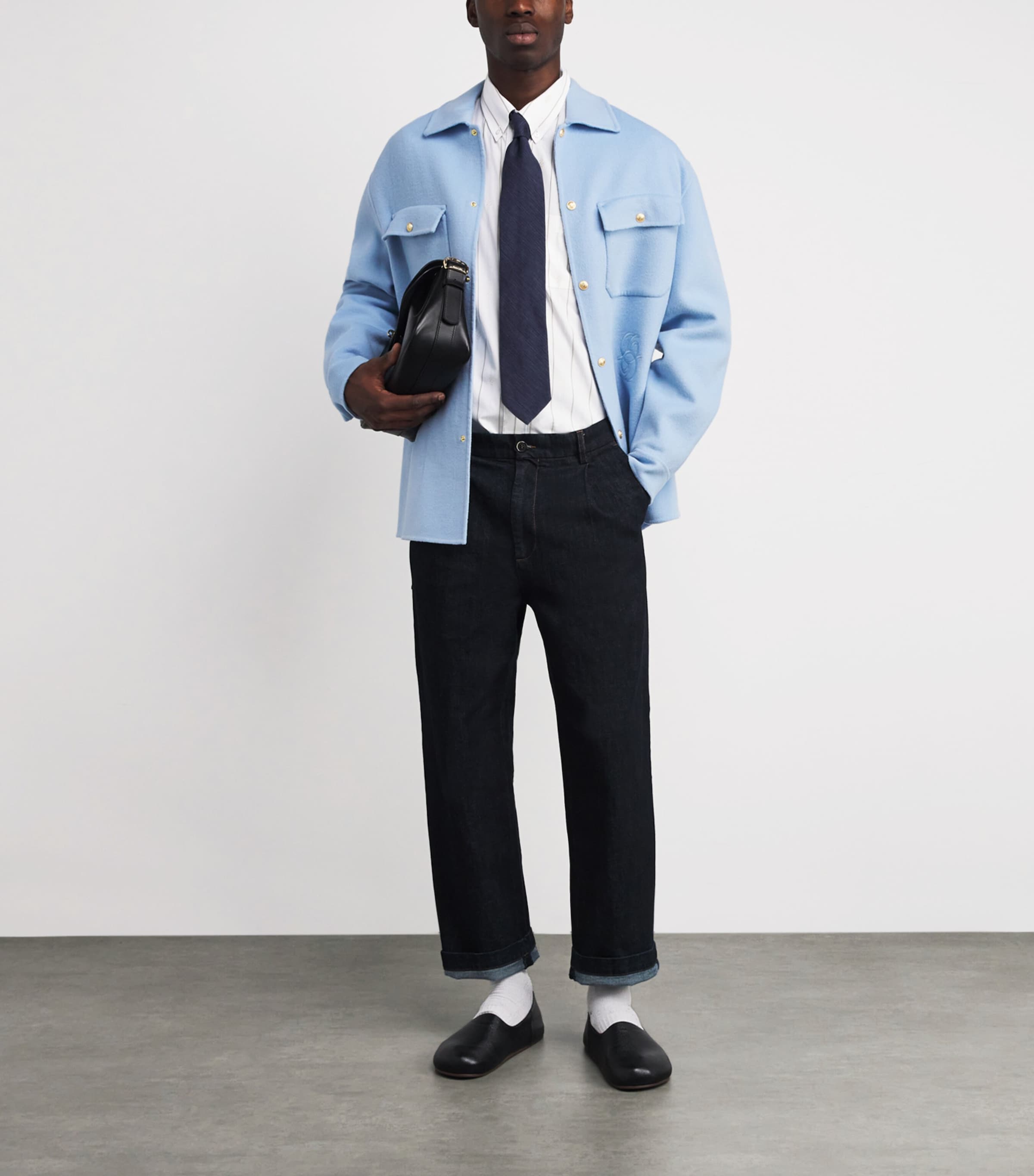 Cotton Stripe Monogram Shirt OFF WHITE Image 2