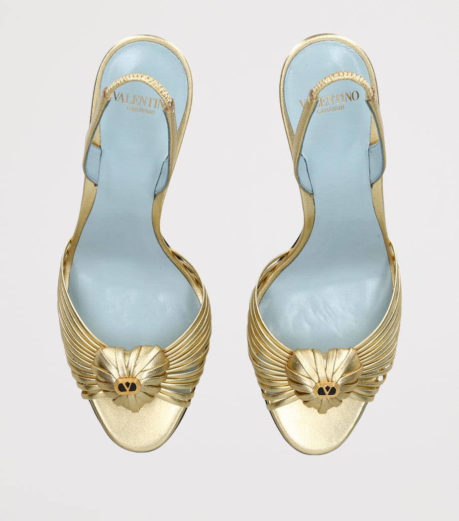 Leather Royal Slingback Heels 85 GOLD Image 4