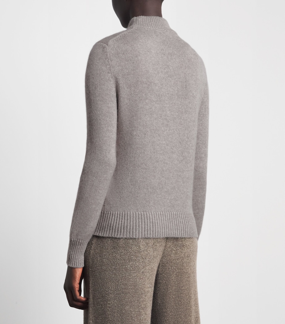 Colombo Womens Kid Cashmere Patterned Sweater Edelweis Image 5