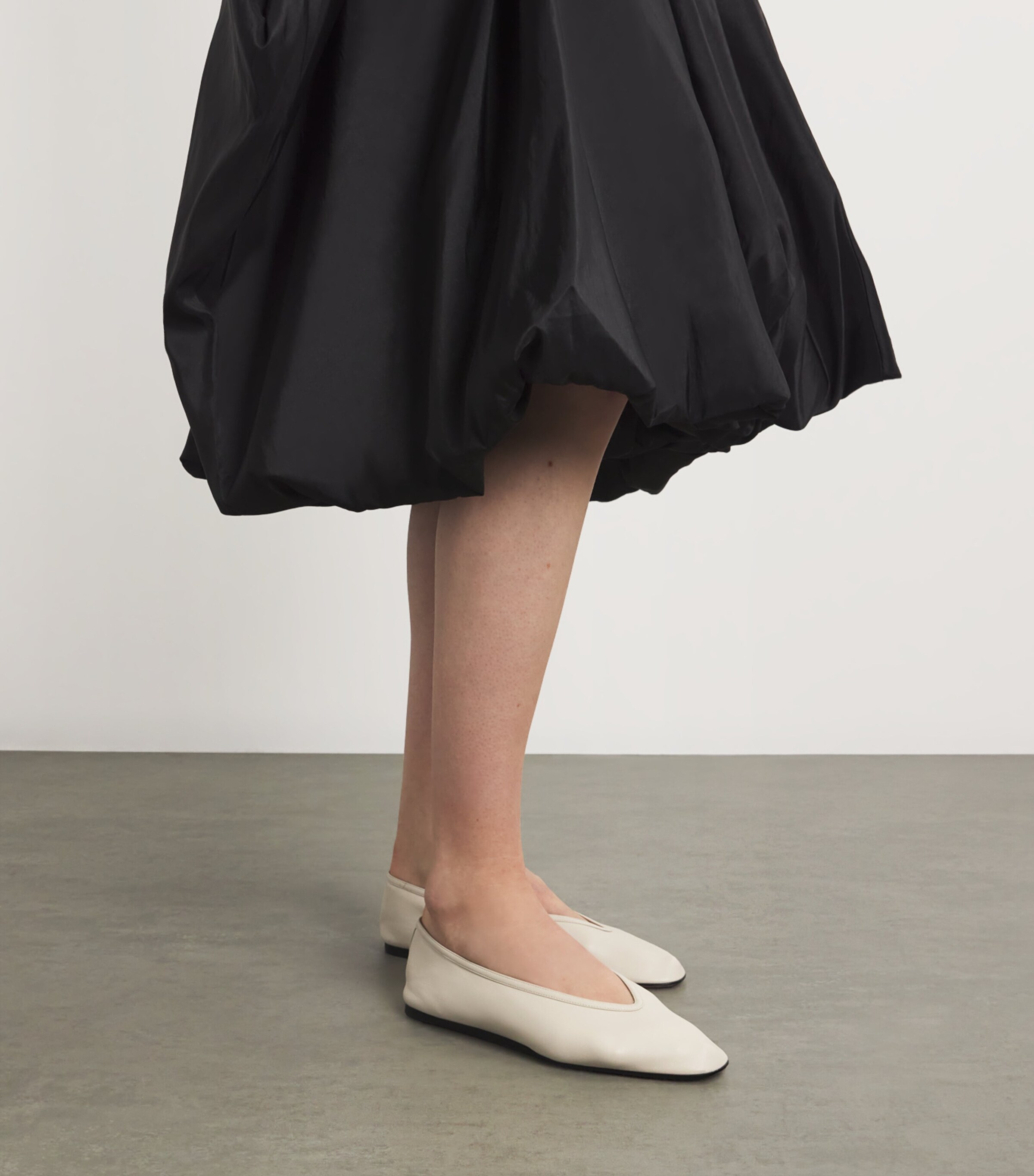 Leather Luna Ballet Flats WHITE Image 2