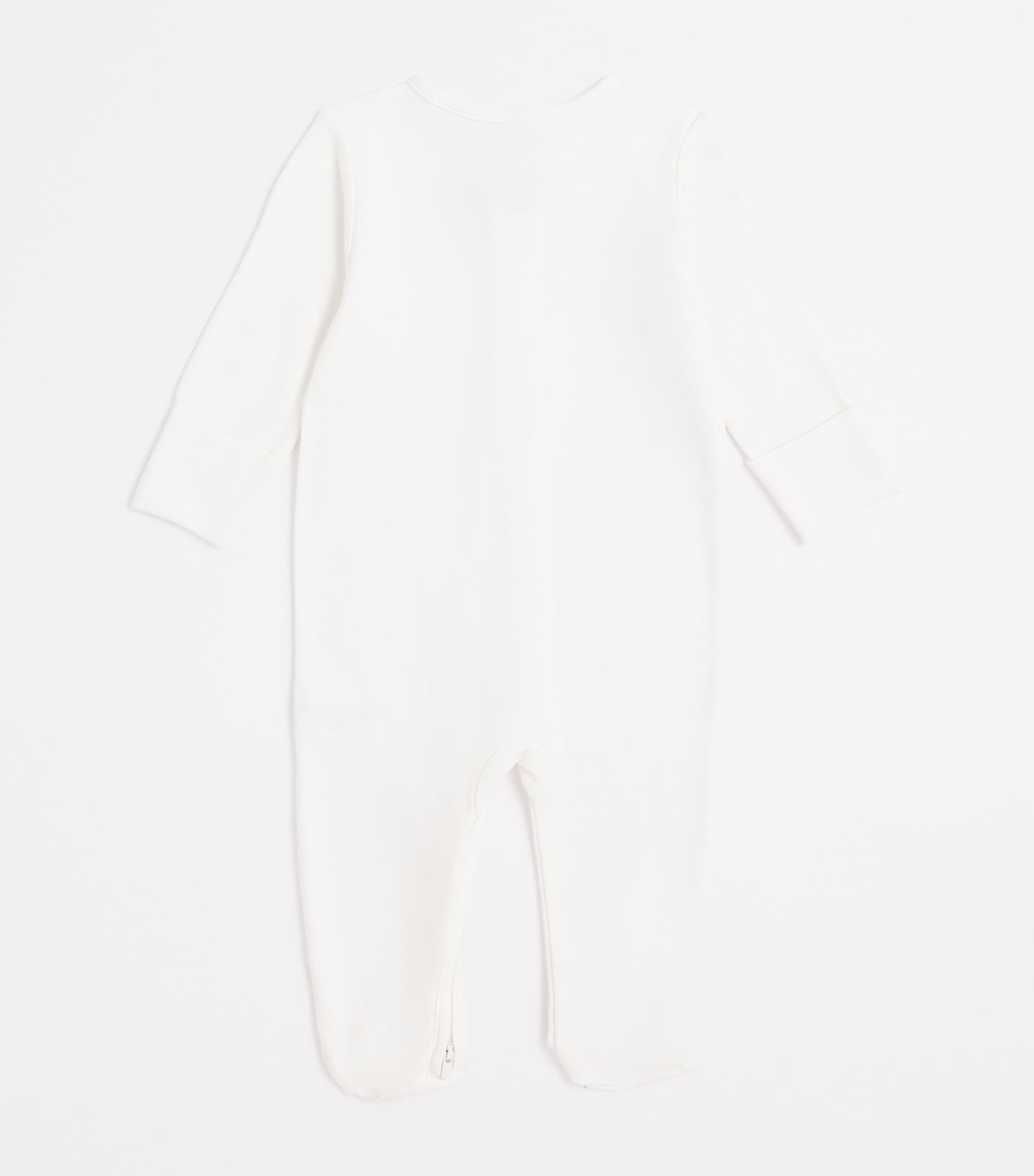 Zipped All-In-One Sleepsuit (6-9 Months) WHITE Image 2