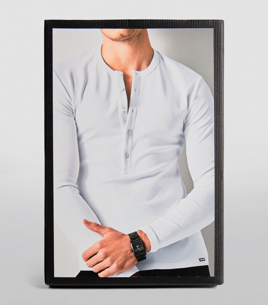 Cotton-Blend Lounge Henley Top 020 GREY Image 6